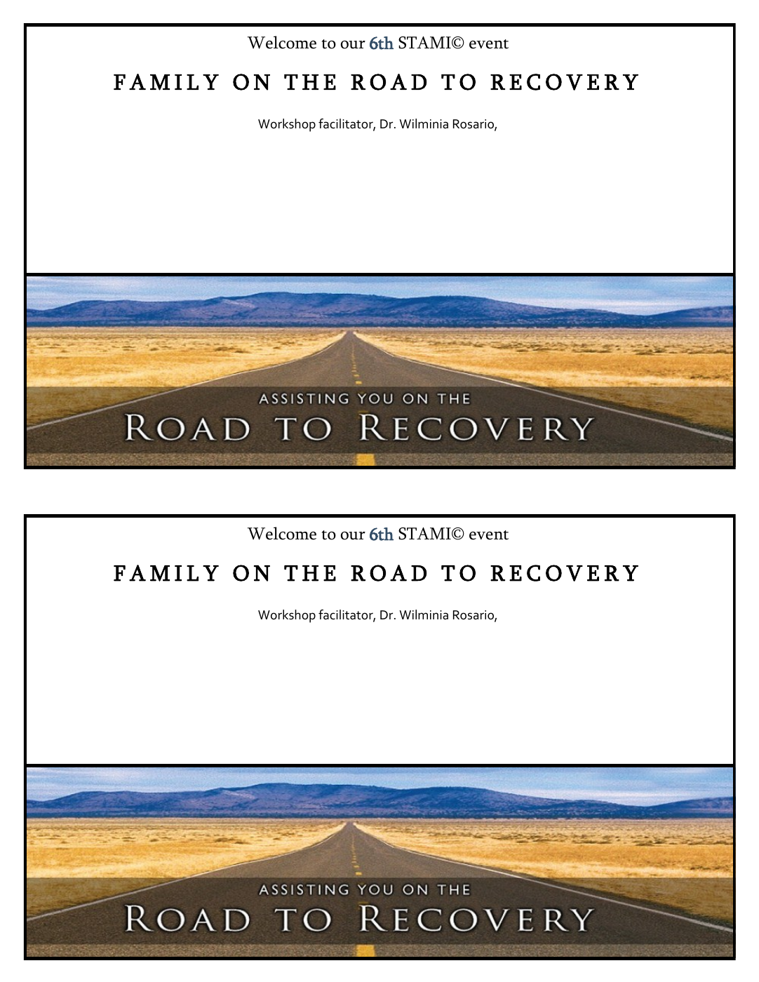 Family on the Road to Recovery, document cover