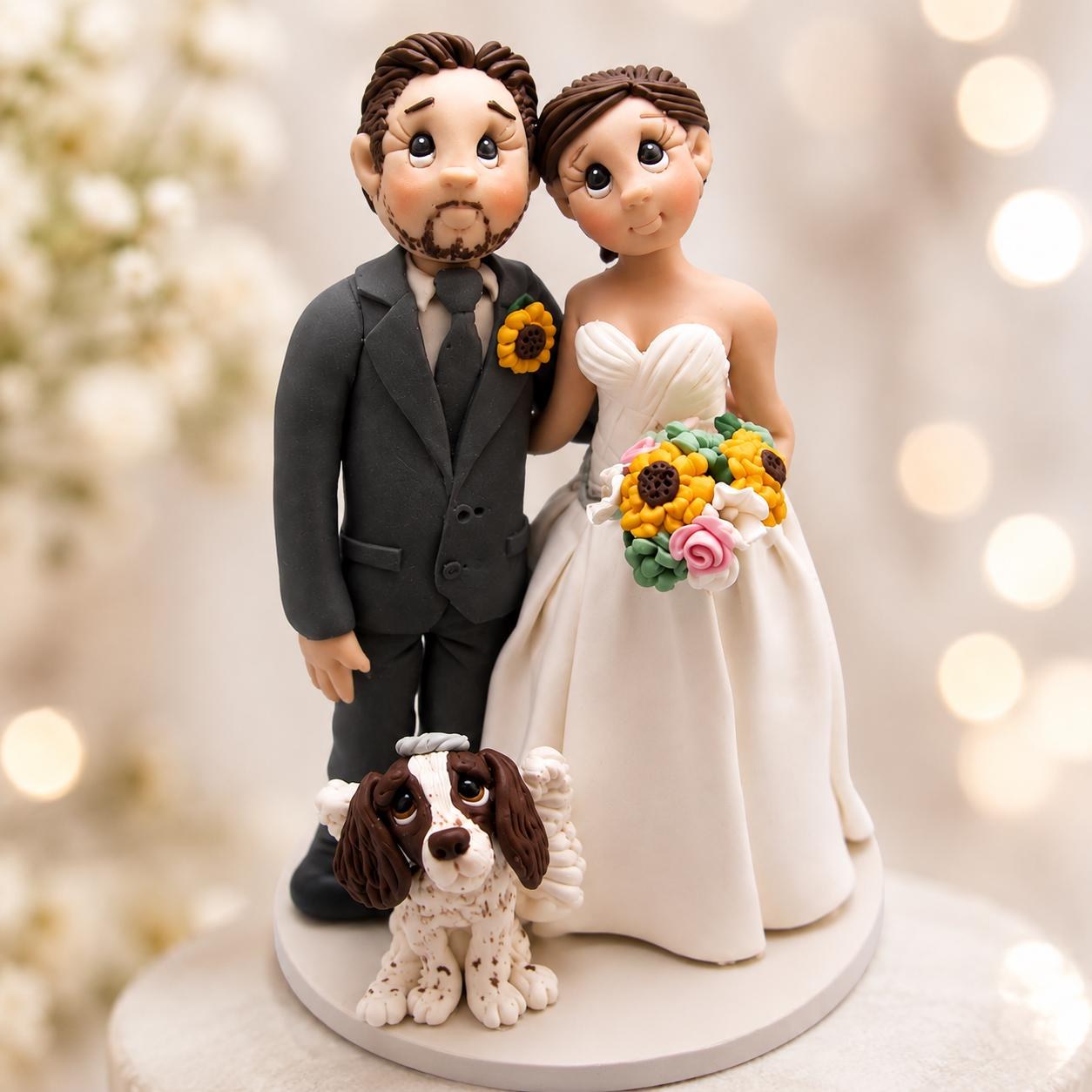 Memorial Dog Wedding Cake Topper | Custom Pet Keepsake by Lynn's Little Creations