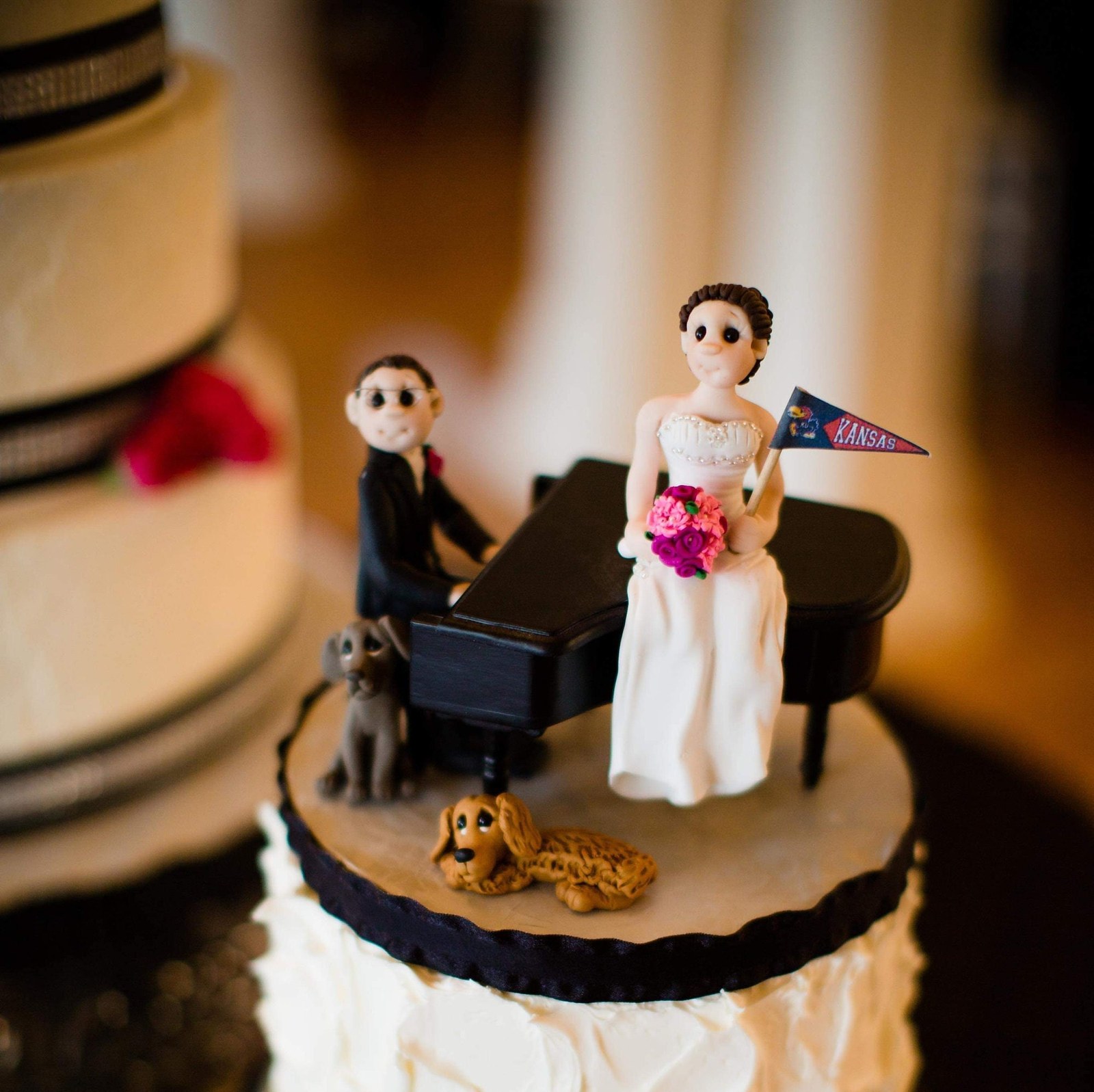 Custom Wedding Cake Topper: Groom Pianist, Bride Figurine Keepsake by Lynn's Little Creations