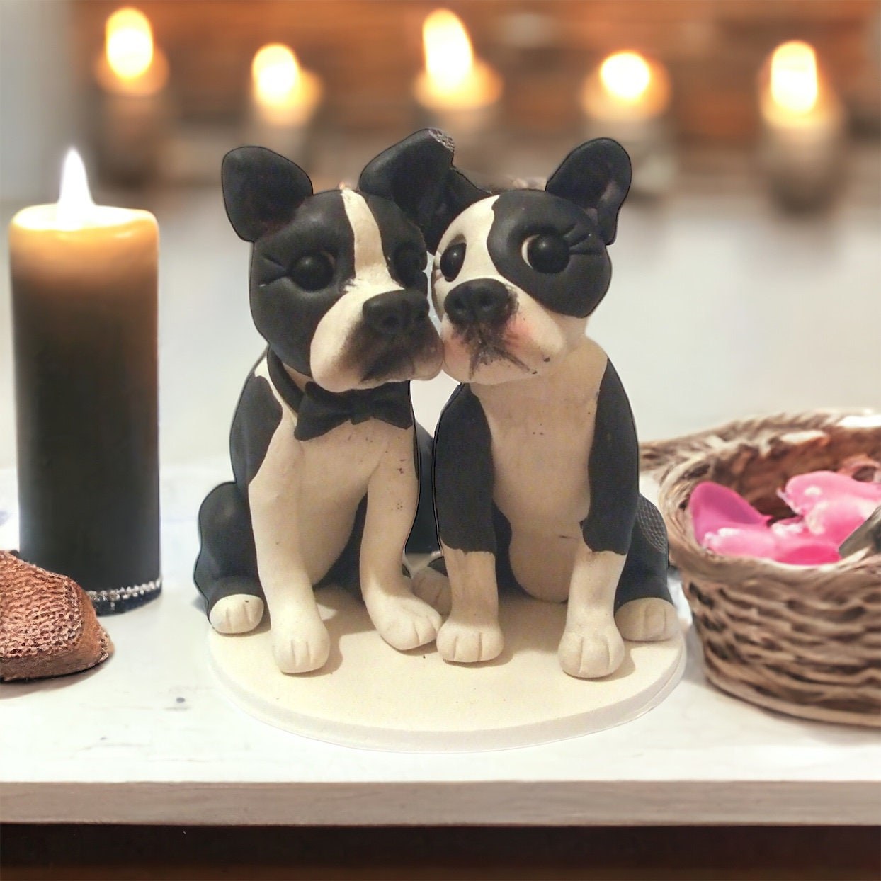 Personalized Dog Wedding Cake Topper: Custom Pet Sculpture, Handmade Figurine by Lynn's Little Creations