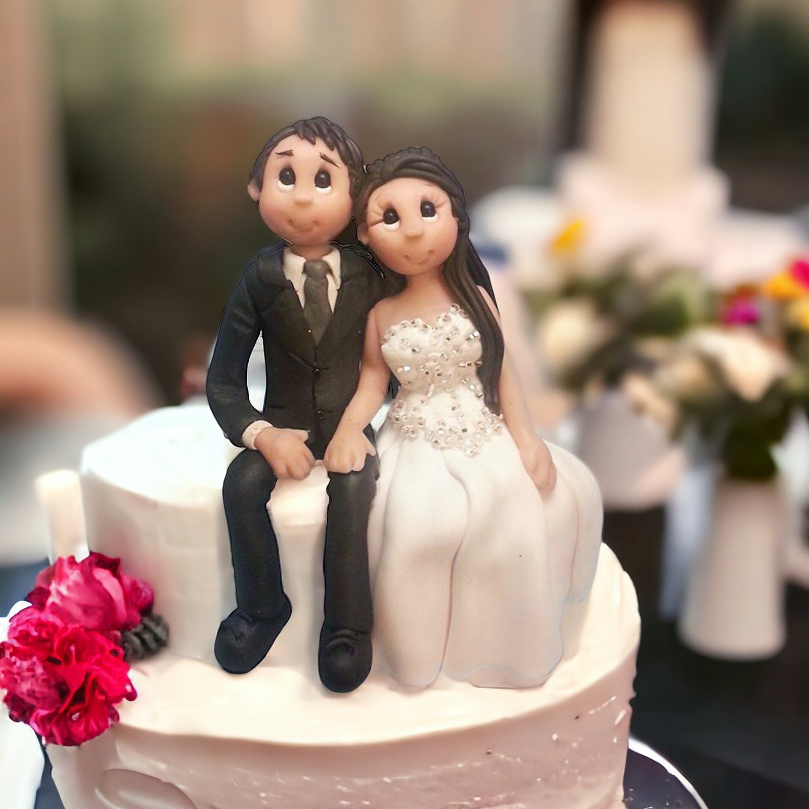 Unique custom made wedding cake topper by Lynn's Little Creations