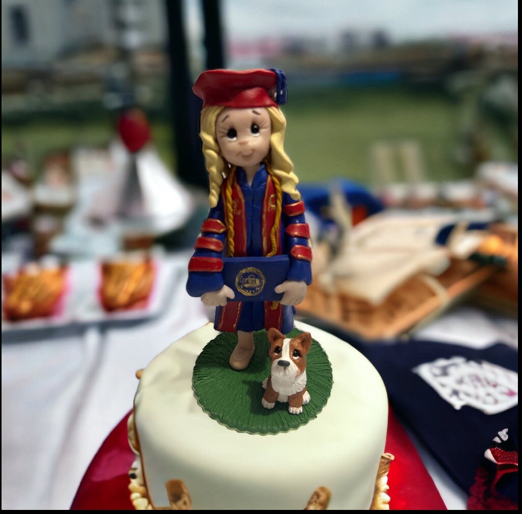 Personalized Graduation Cake Topper: Custom Figurine Class of 2026 by Lynn's Little Creations