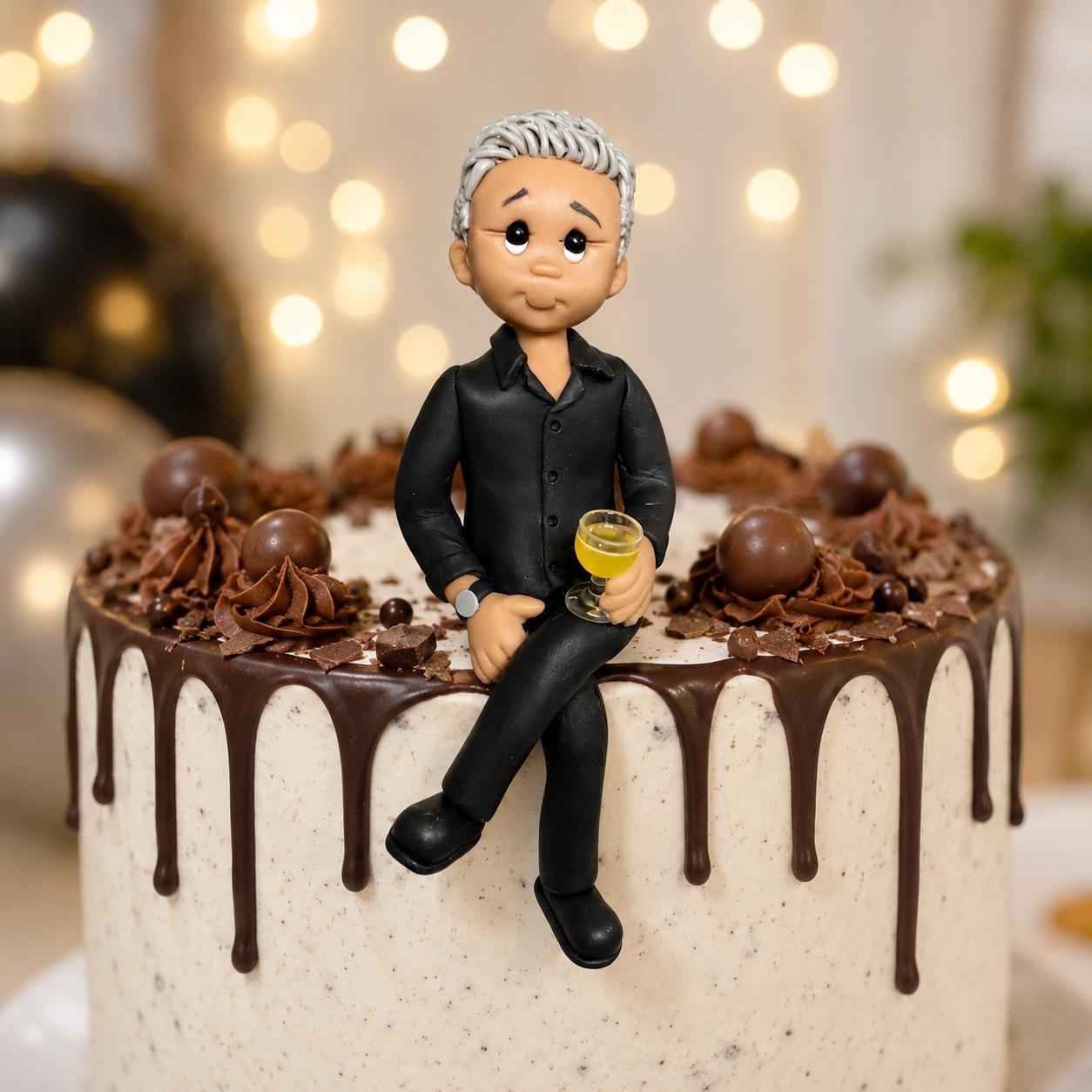 Custom Polymer Clay Cake Topper: Handcrafted Birthday Figurine by Lynn's Little Creations