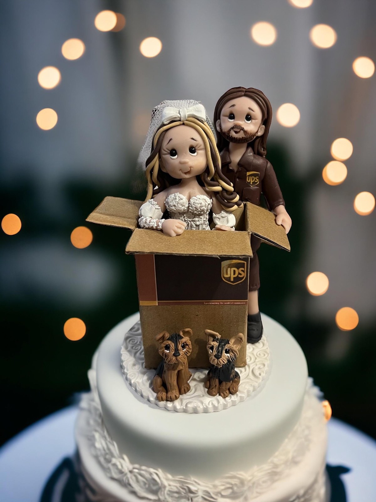 Custom Wedding Cake Topper: UPS Driver and Nurse Figurine by Lynn's Little Creations