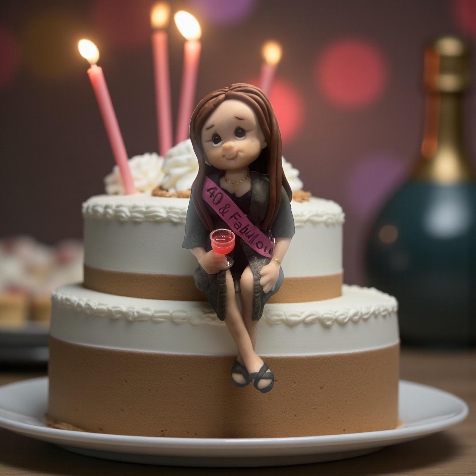 Custom Happy 40th Birthday Cake Topper: Personalized Party Decor by Lynn's Little Creations