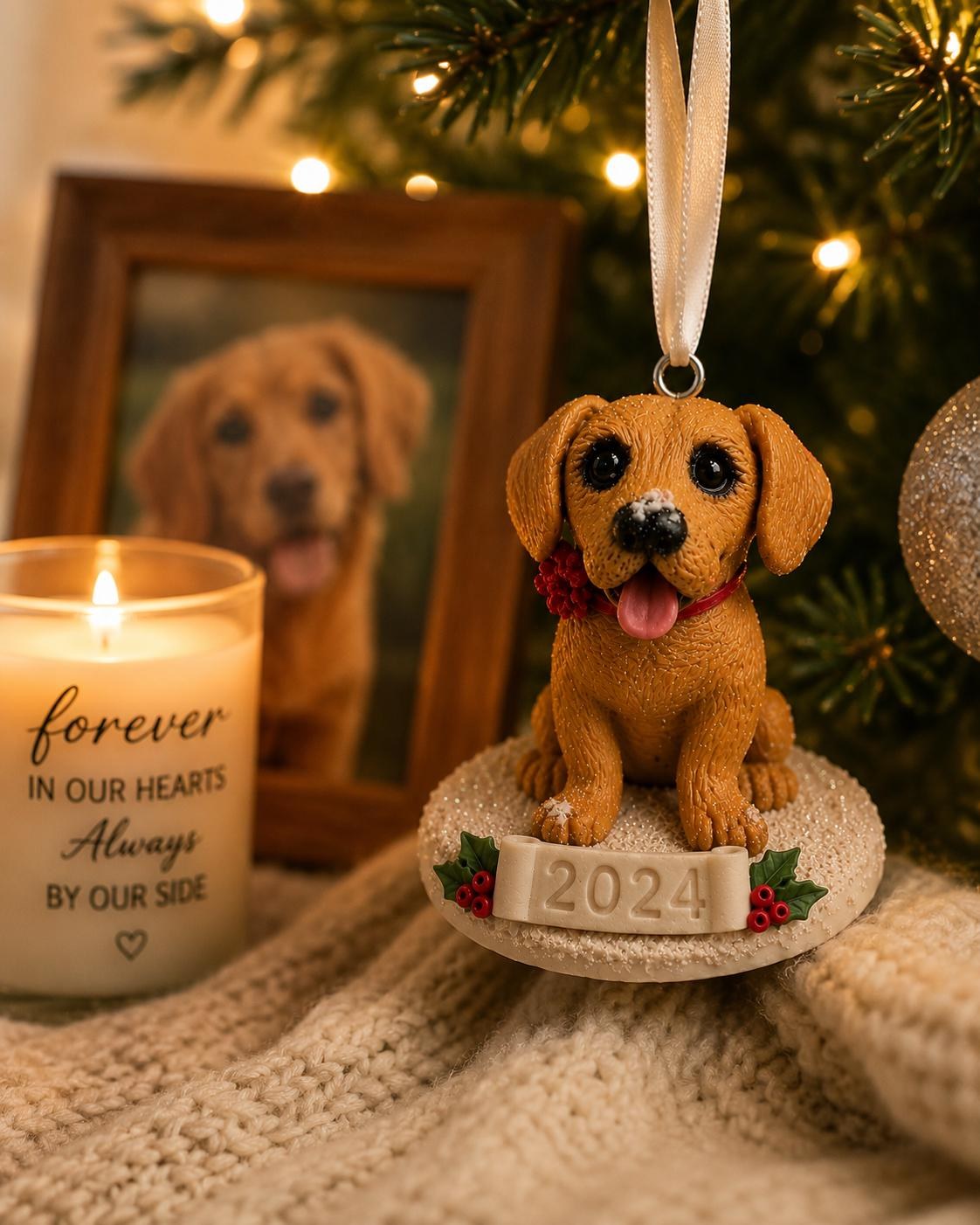 Personalized Pet Memorial Christmas Ornament, Custom Dog or Cat Keepsake, Handmade Christmas Remembrance Gift by Lynn's Little Creations