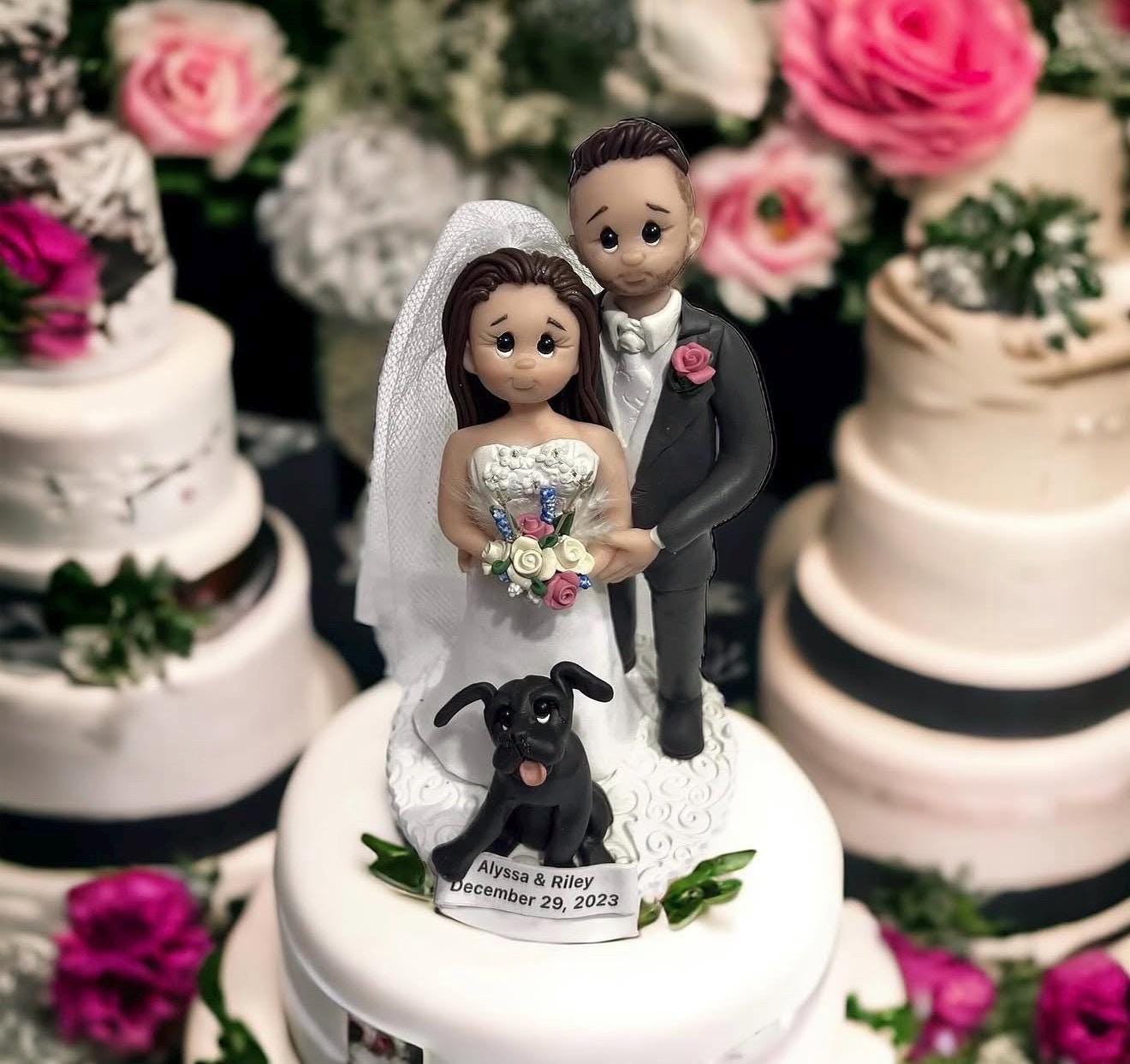 Custom Handmade Second Wedding Cake Topper | Personalized Bride & Groom Keepsake Gift by Lynn's Little Creations