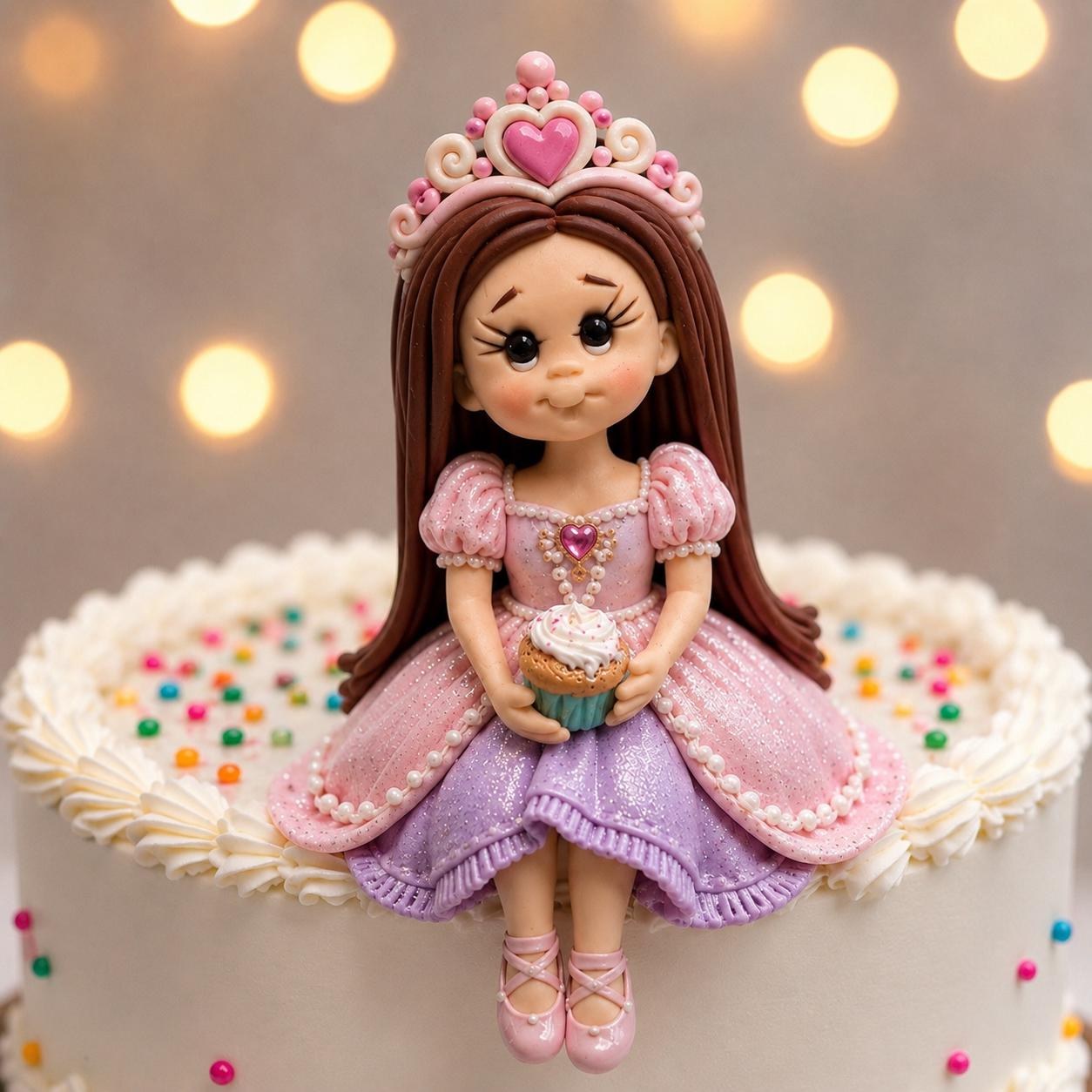 Princess Cake Topper | Polymer Clay Princess made from your photos by Lynn's Little Creations