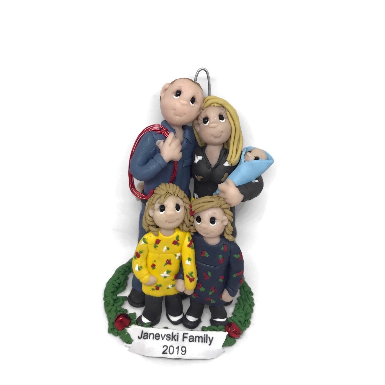 Custom Made Family Ornament for Christmas by Lynn's Little Creations
