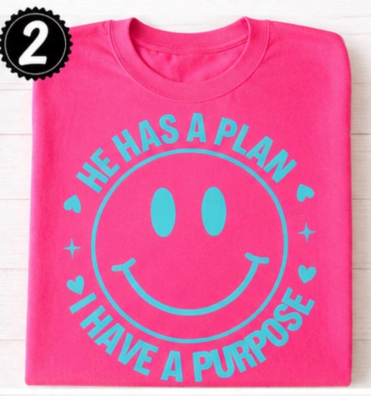 Christian Smiley Face Shirt, He Has A Plan I Have Purpose Tee, view 2