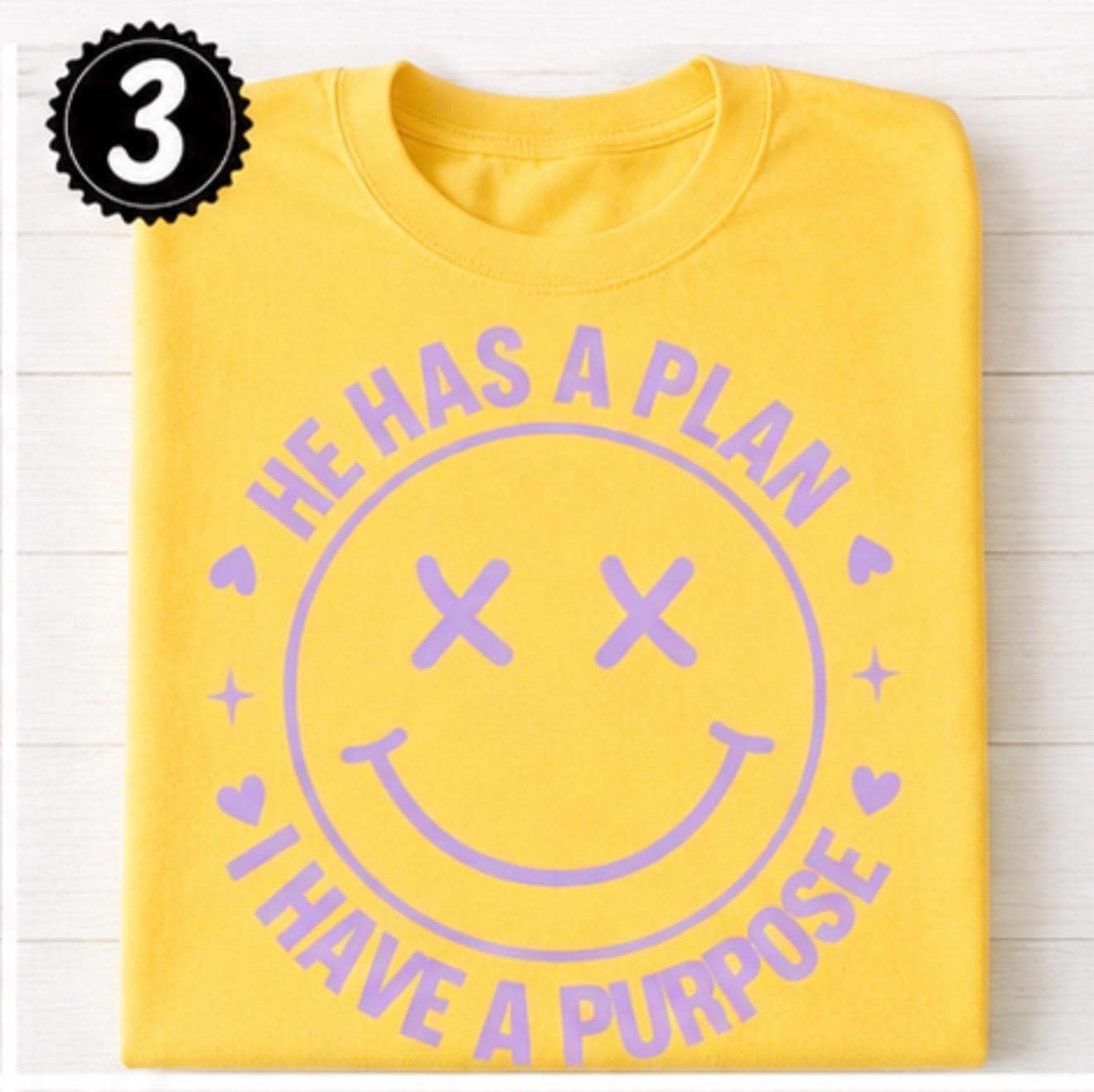 Christian Smiley Face Shirt, He Has A Plan I Have Purpose Tee, view 3