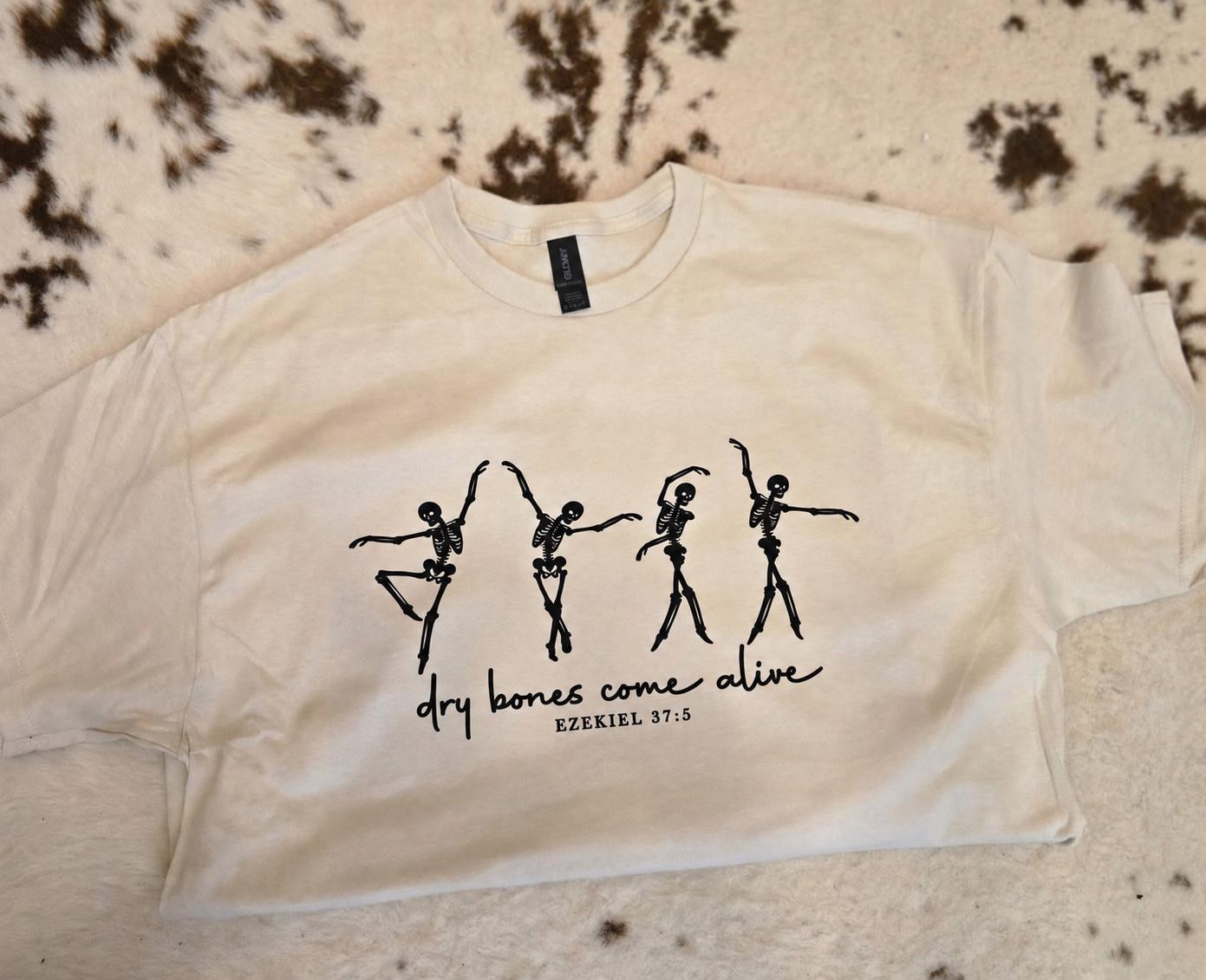 Dry Bones Come Alive Shirt, Ezekiel 37:5 Dancing Skeleton Christian Tee