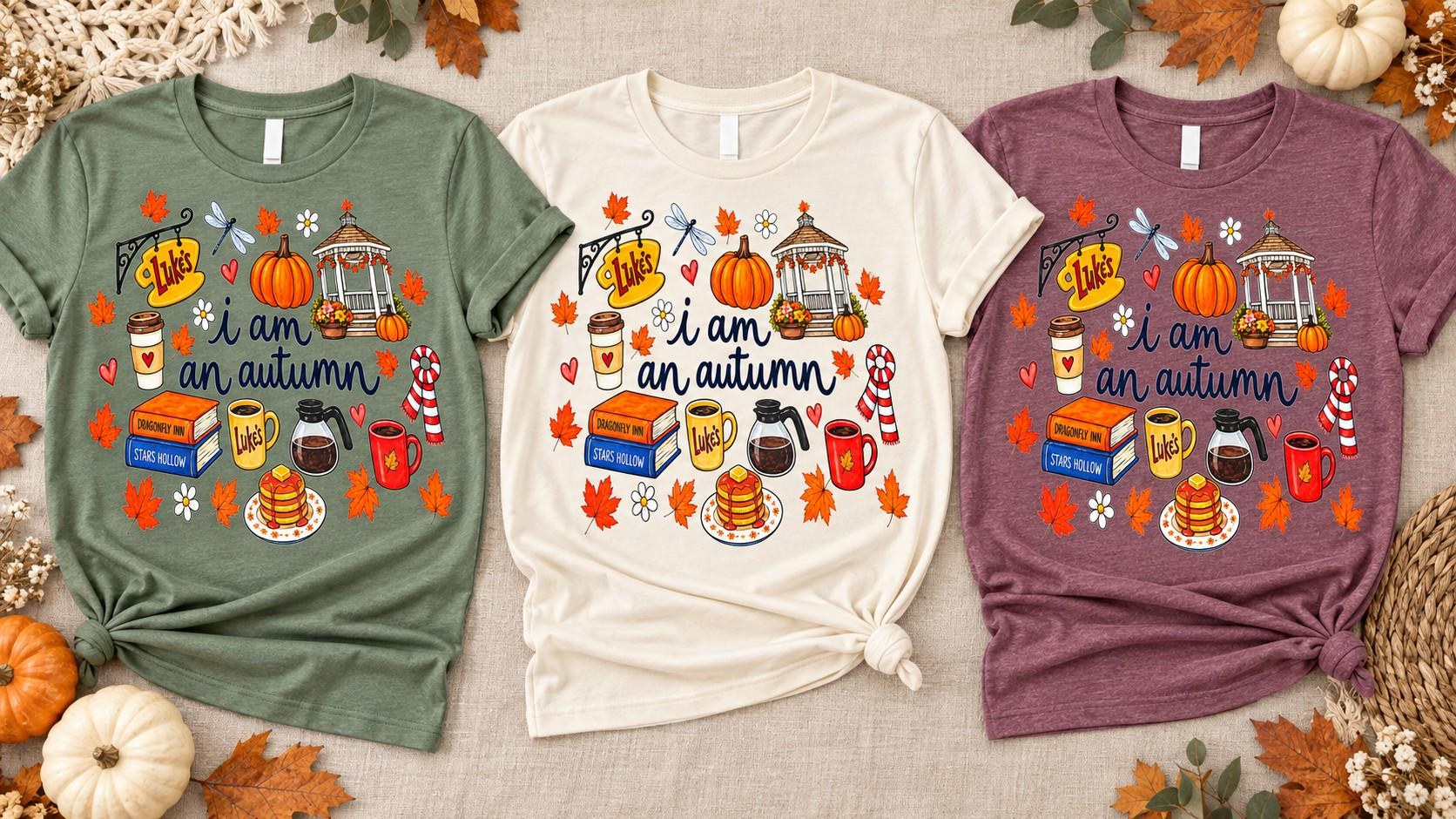 I Am an Autumn Shirt, Cozy Coffee Pumpkin and Book Graphic Tee
