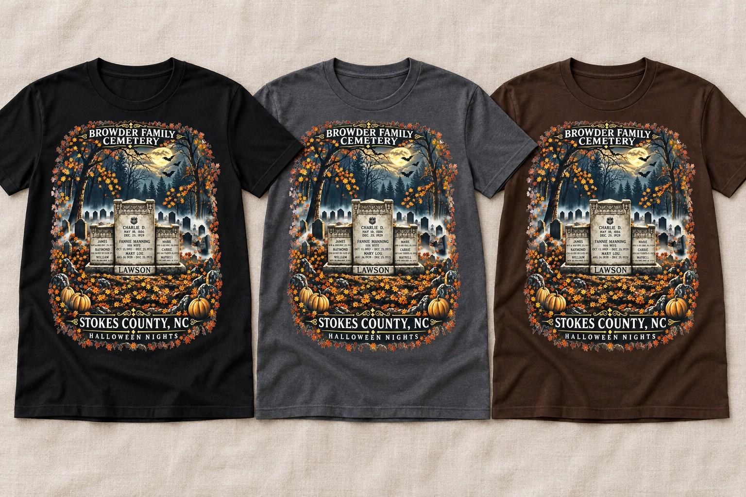 Charlie Lawson Tombstones Shirt, Stokes County NC Halloween Nights Tee