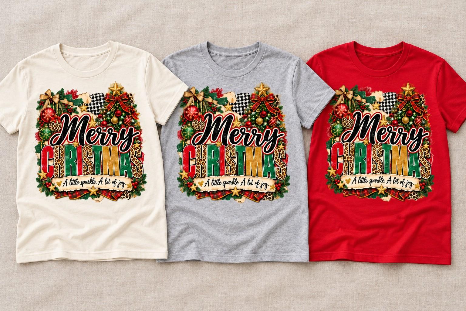 Merry Christmas Shirt, Leopard Holiday Sparkle Graphic Tee