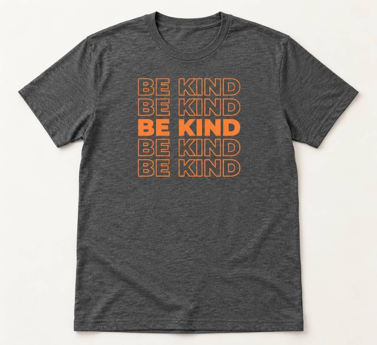 Be Kind Shirt, Repeated Orange Lettering Kindness Unity Day Graphic Tee
