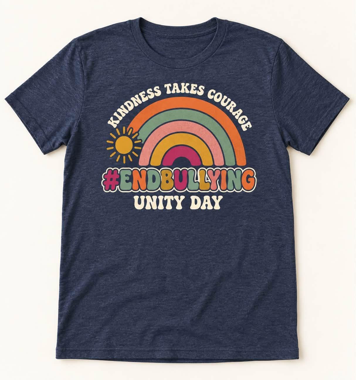 Unity Day Shirt Collection, Be Kind Rainbow Peace and Anti Bullying Tees, view 2