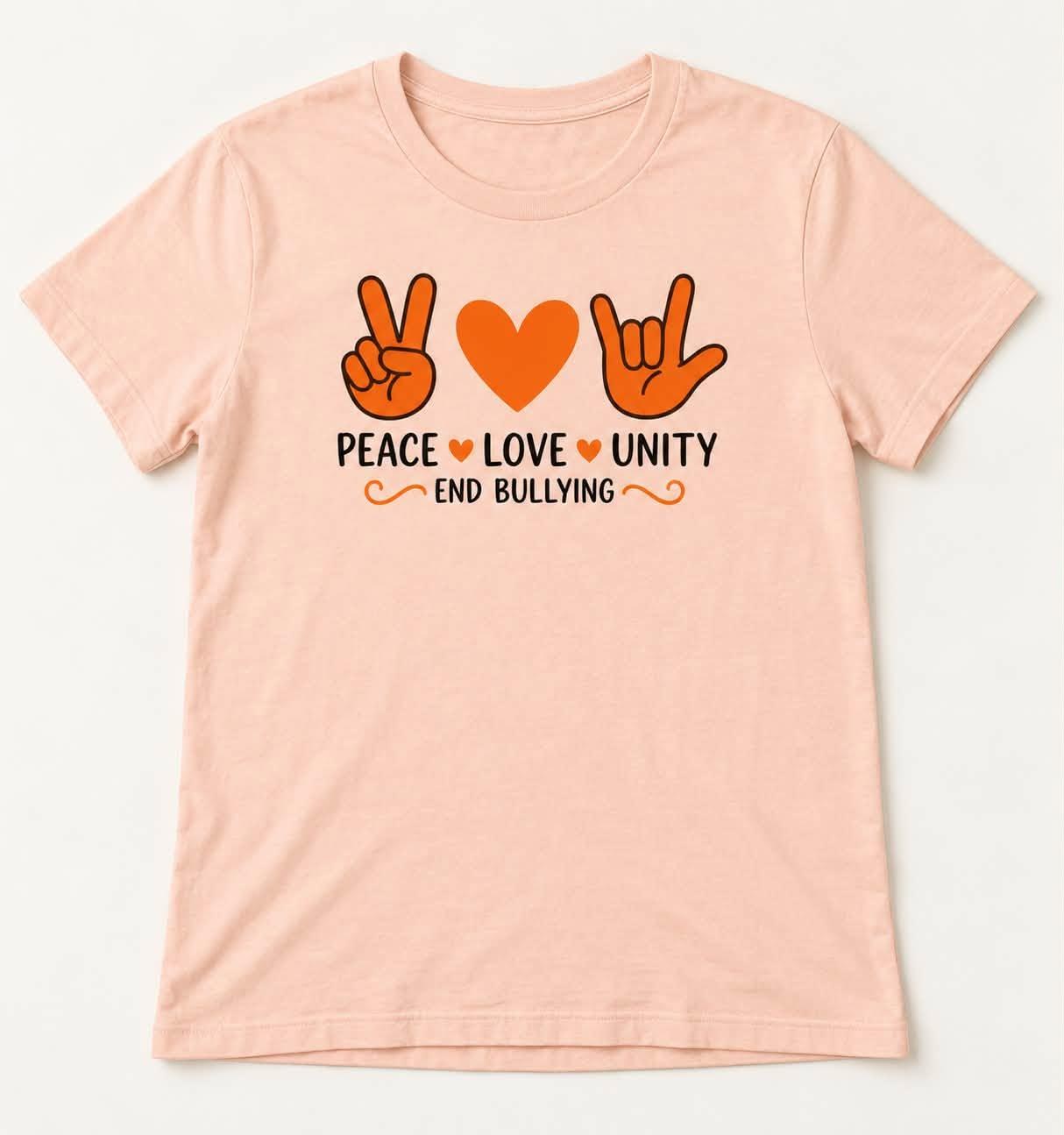Unity Day Shirt Collection, Be Kind Rainbow Peace and Anti Bullying Tees, view 5
