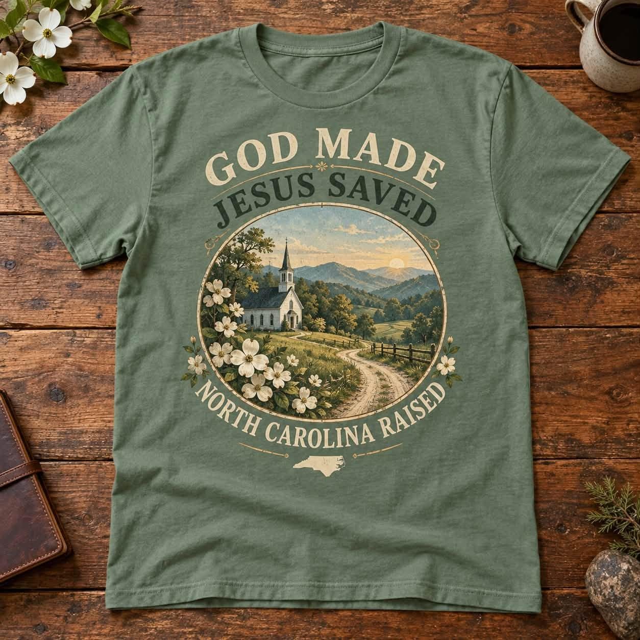 North Carolina Shirt Collection, Faith and Stokes County Mountain Graphic Tees, view 6