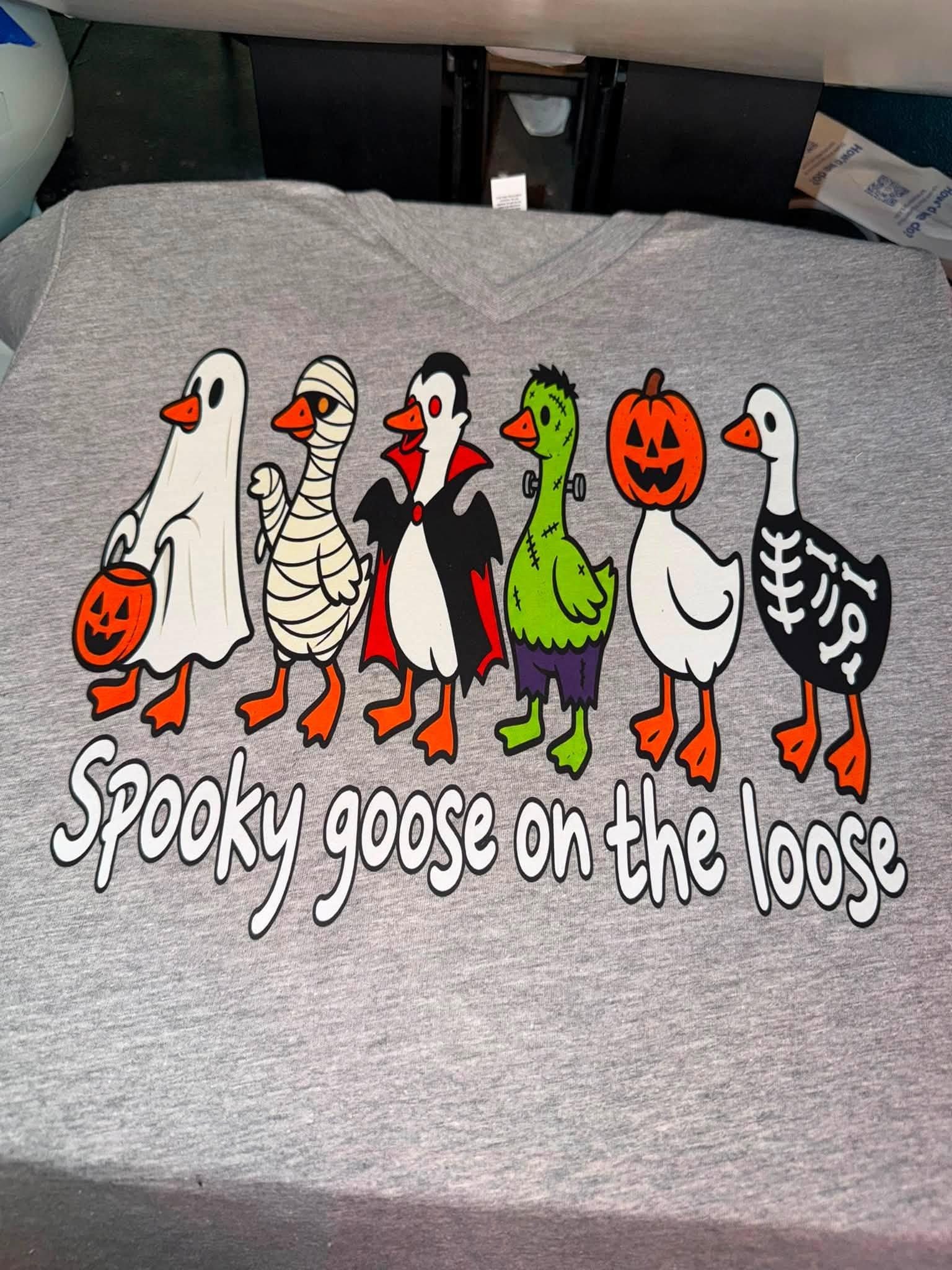 Halloween Shirt Collection, Spooky Goose Mama Ghost and Pink October Graphic Tees