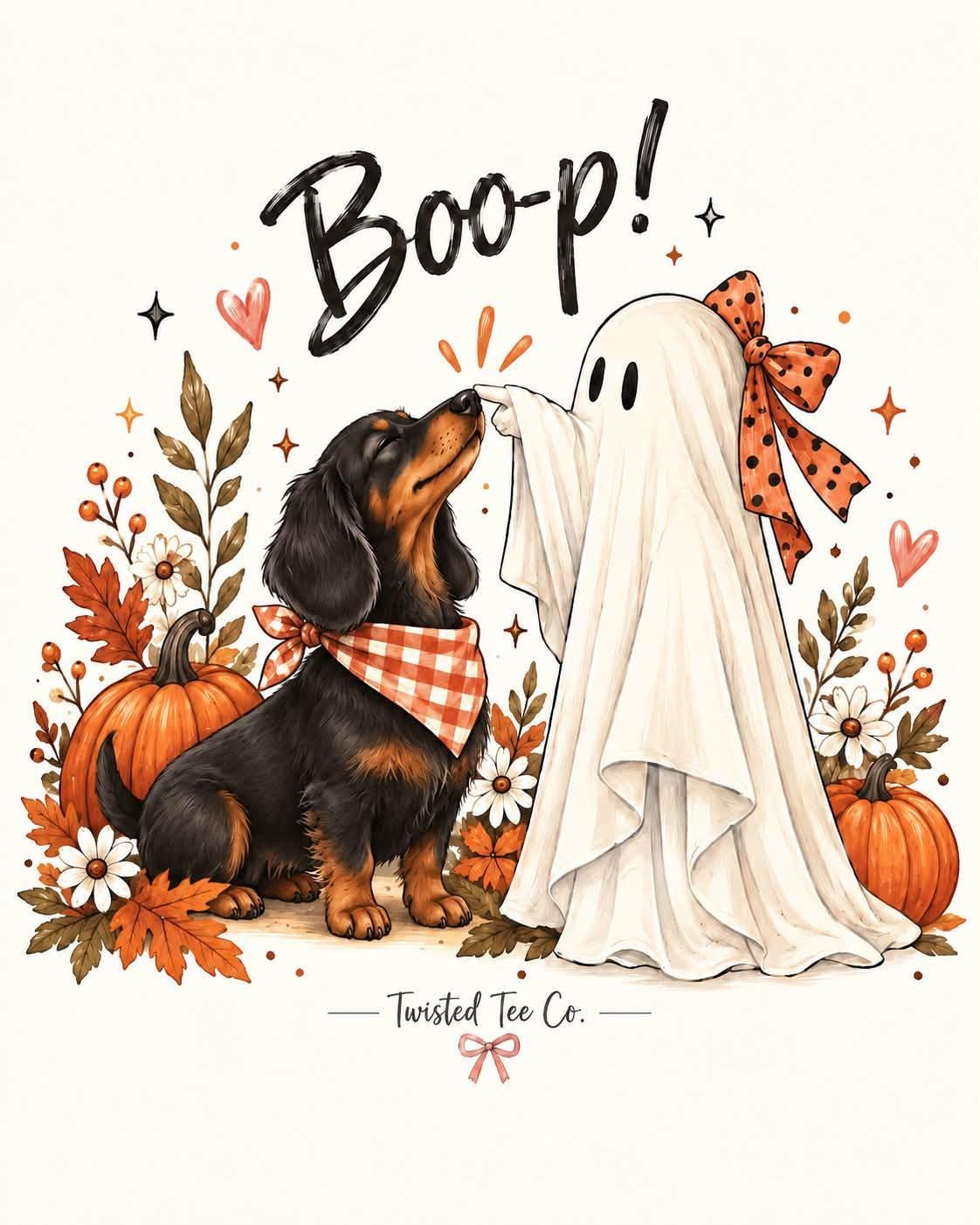 Halloween Shirt Collection, Spooky Goose Mama Ghost and Pink October Graphic Tees, view 3