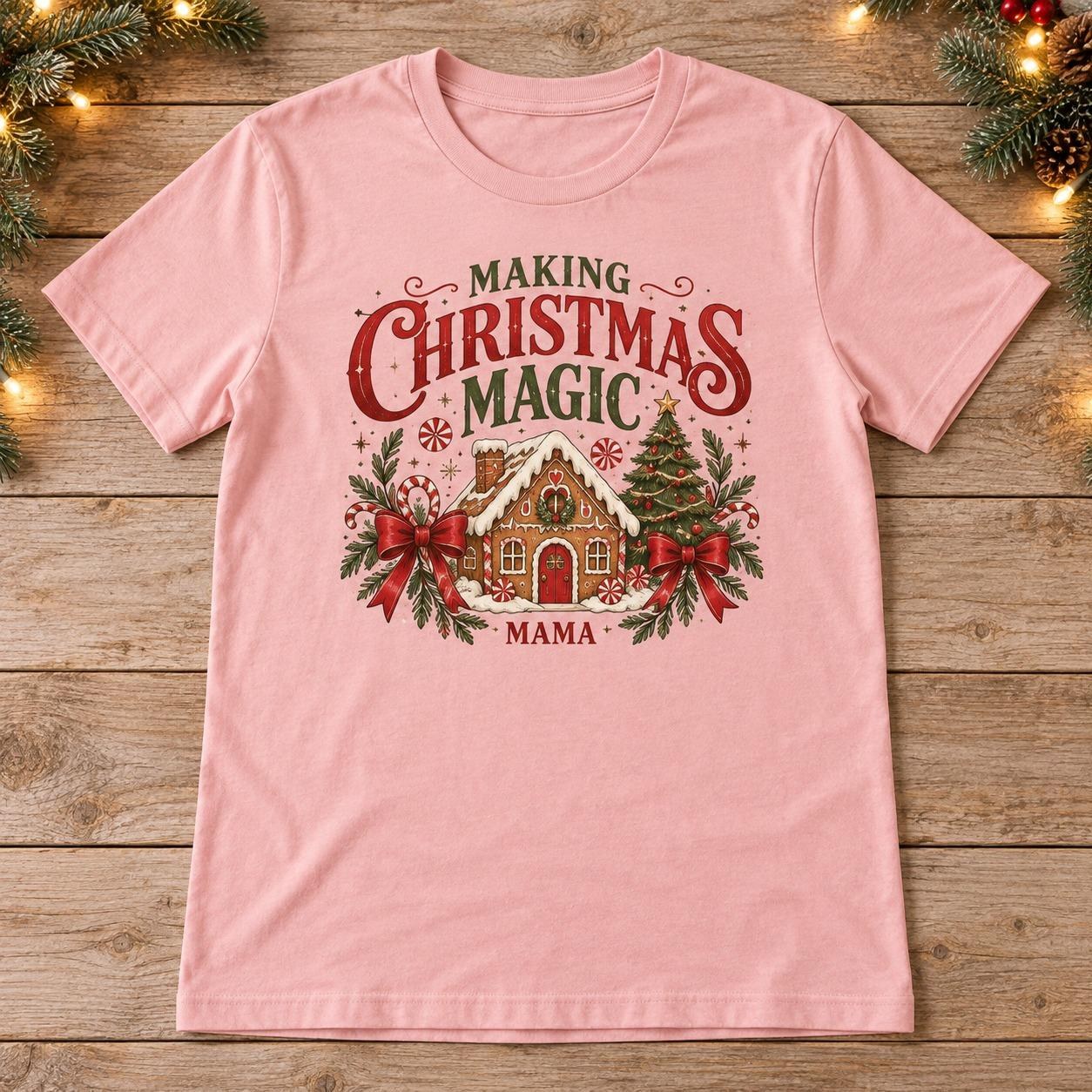Making Christmas Magic Mama Shirt, Festive Holiday Mom Graphic Tee