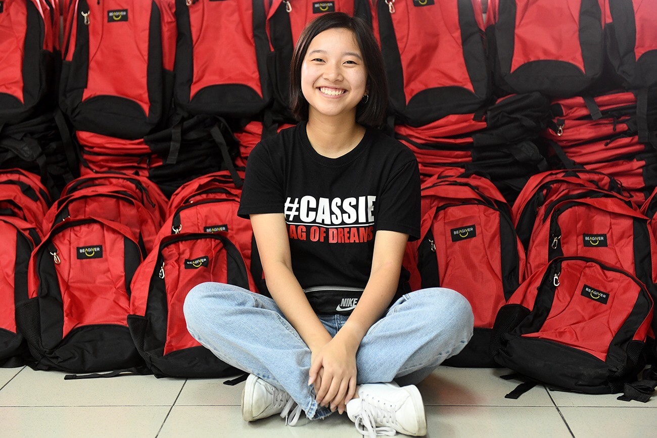Cassie's Bag of Dreams school backpack distribution
