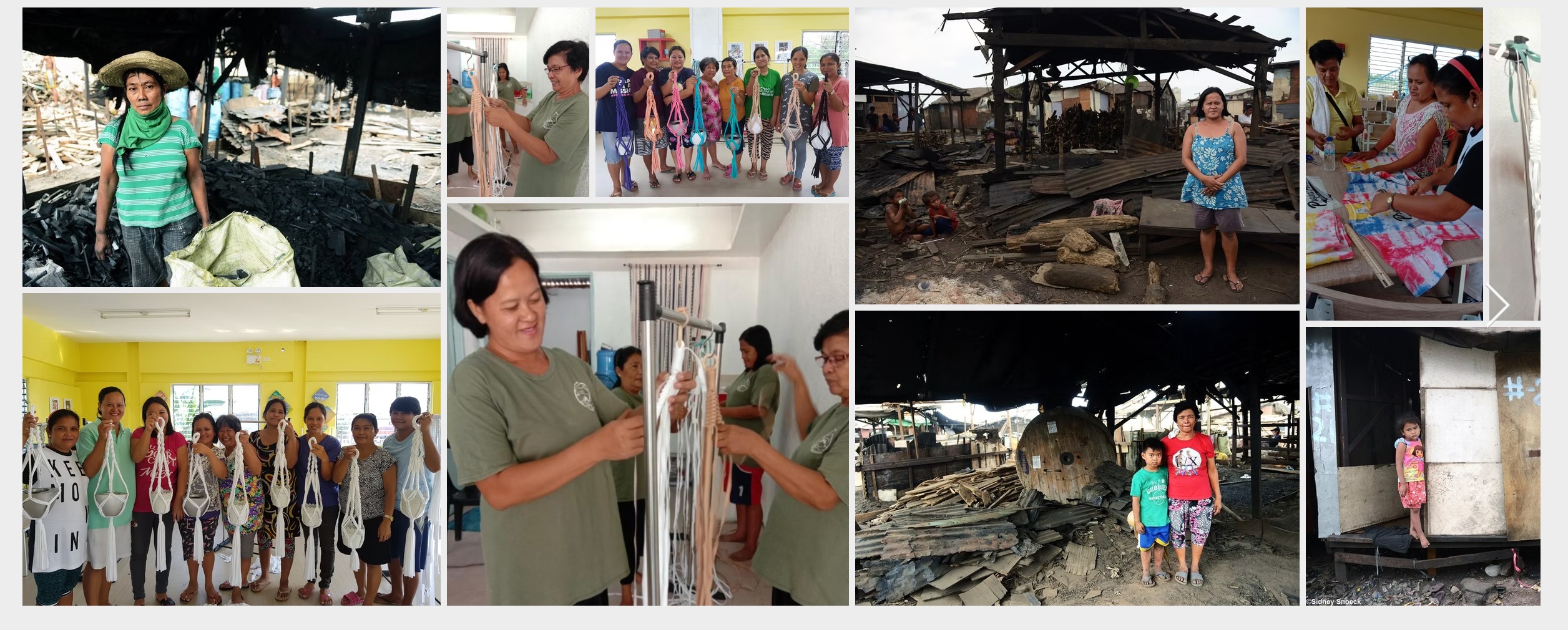 G.R.O.W. women artisans learning macramé, creating handmade pieces and sharing their community stories