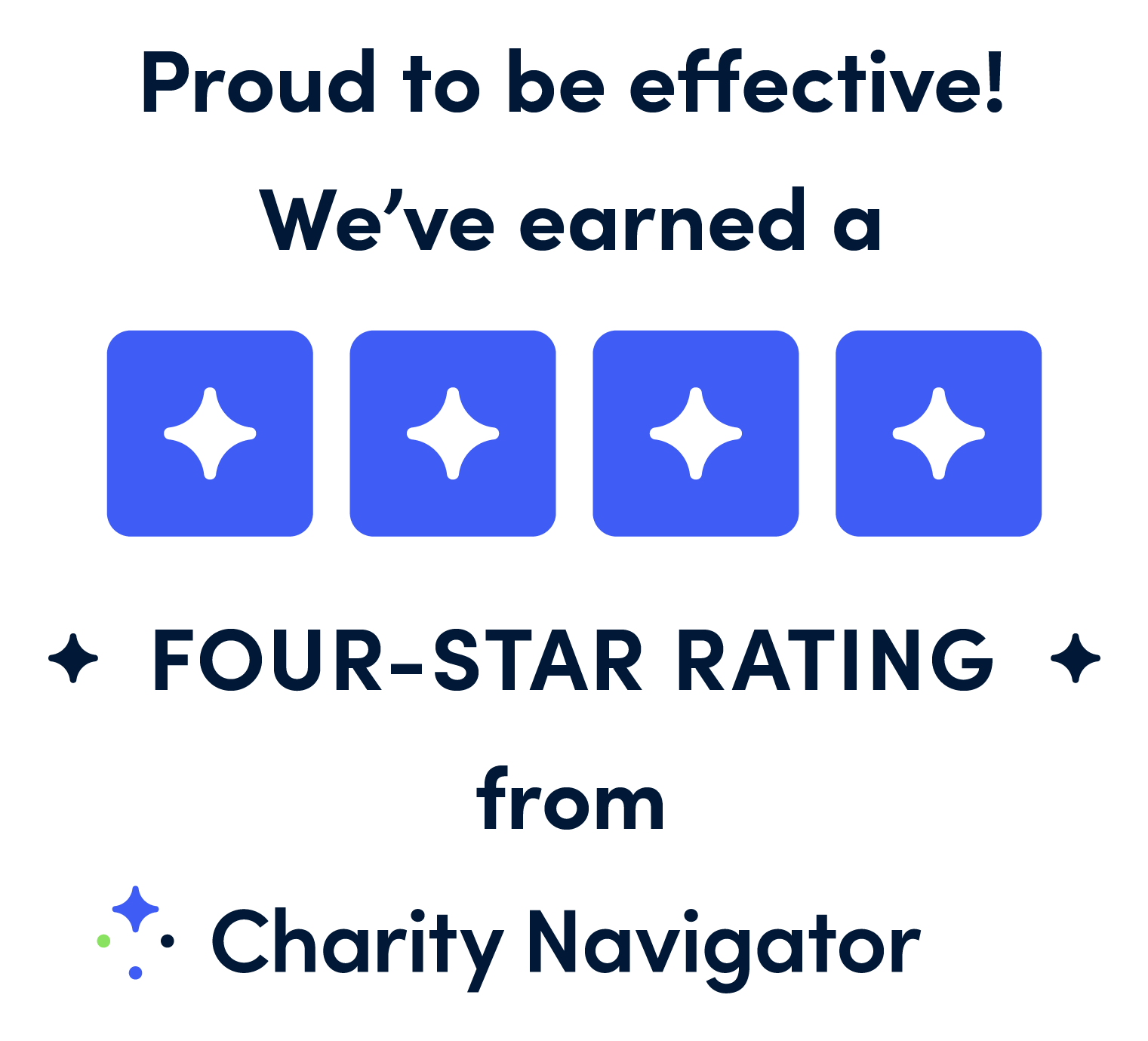 Project PEARLS has earned a Four-Star Rating from Charity Navigator