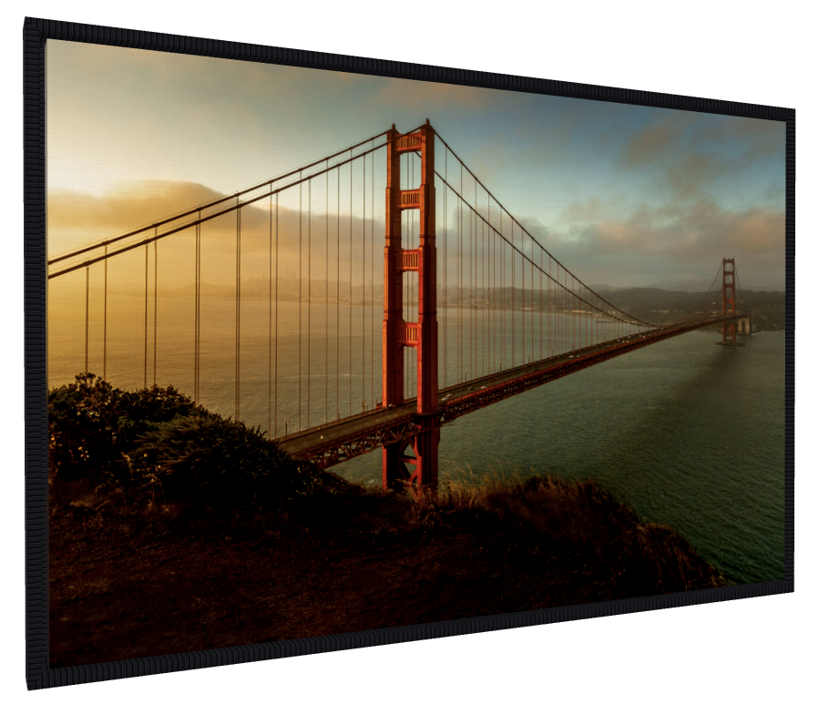Golden Gate Bridge photograph in a slim black frame