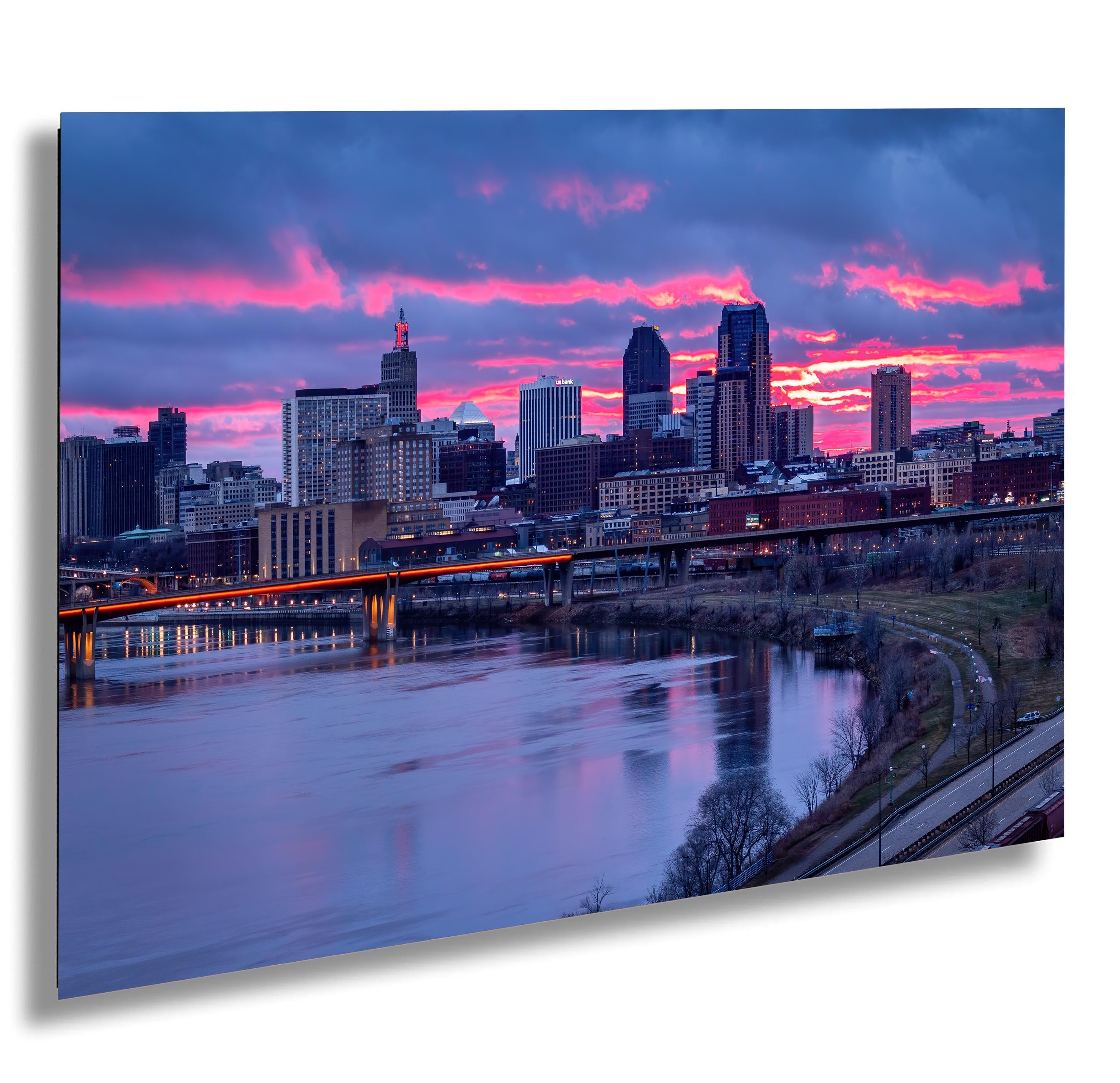 St Paul Skyline Sunset Print: Minnesota Wall Art