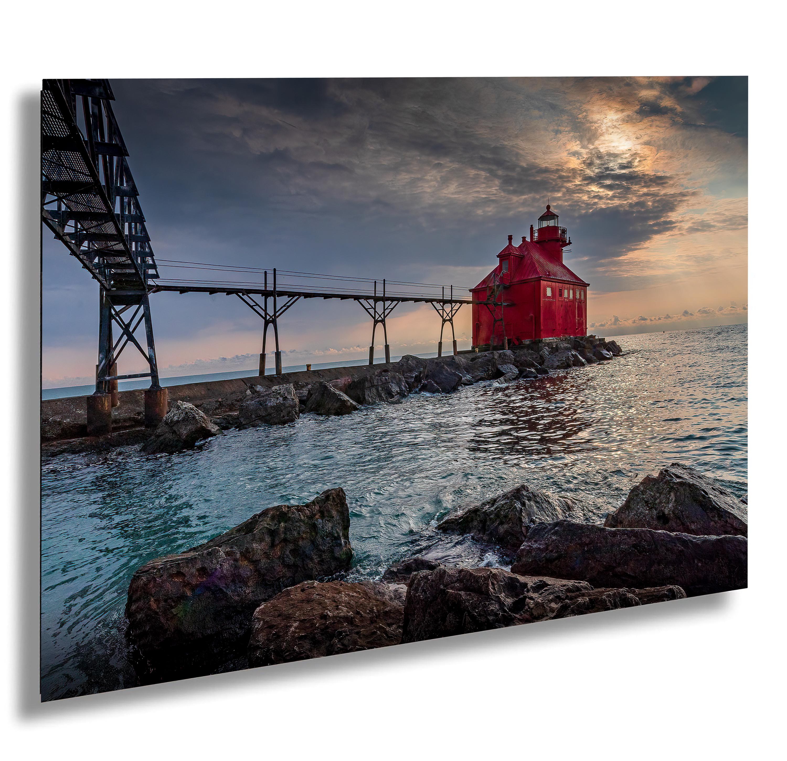 Sturgeon Bay Ship Canal Pierhead Lighthouse, Door County Wisconsin - Canvas/Paper/Acrylic/Metal