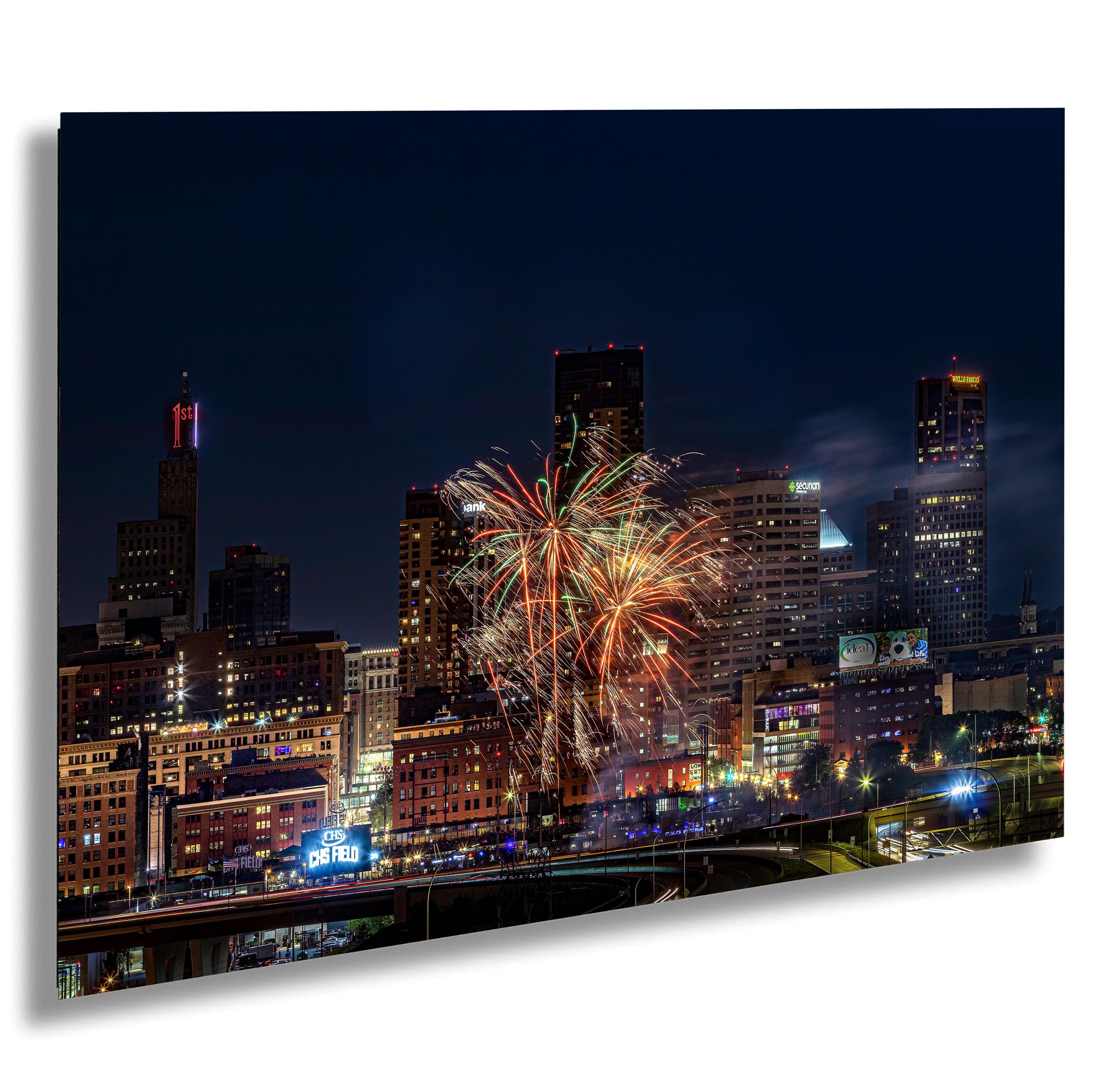 St. Paul Skyline Fireworks Art Print, Minnesota Canvas, Acrylic, or Metal