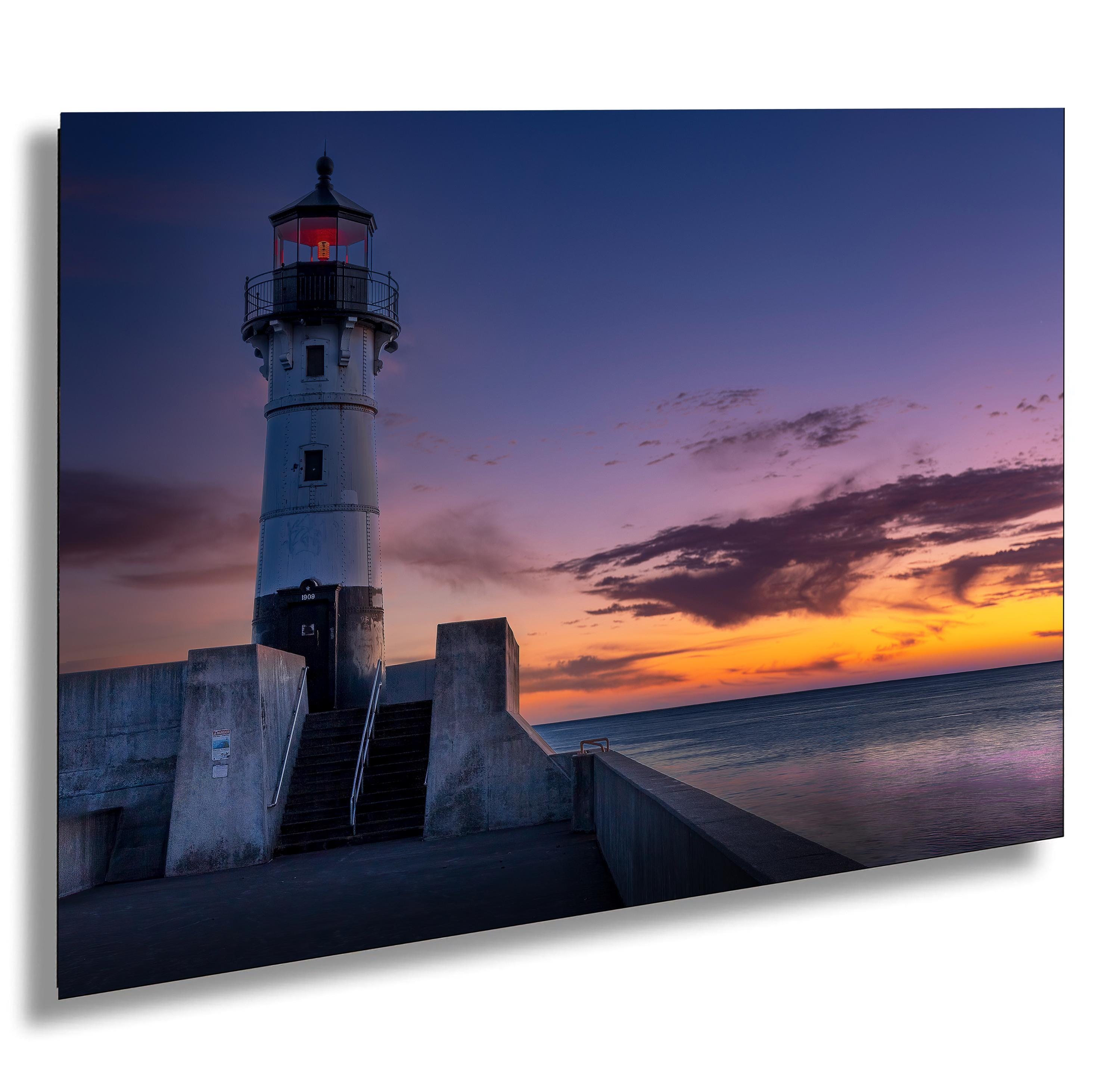 Duluth North Pier Lighthouse Sunrise Print: Lake Superior, Minnesota