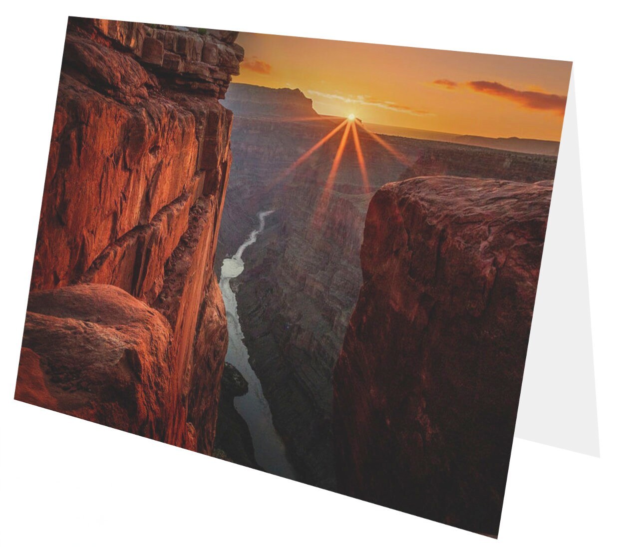 Grand Canyon at Sunrise with Colorado River below, Tuweep Overlook - Greeting Card