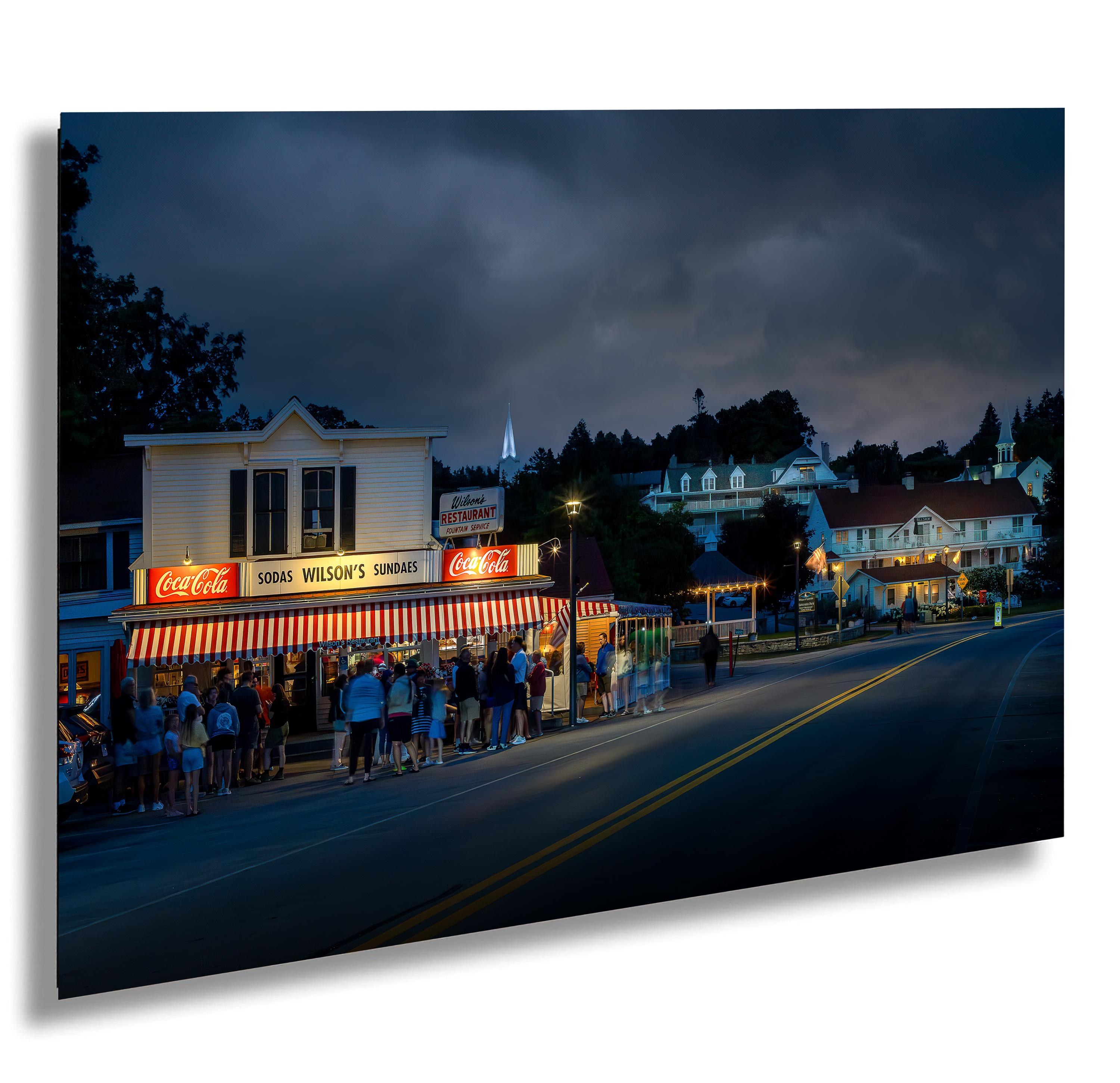 Door County Print: Wilson's Ice Cream Parlor at Blue Hour