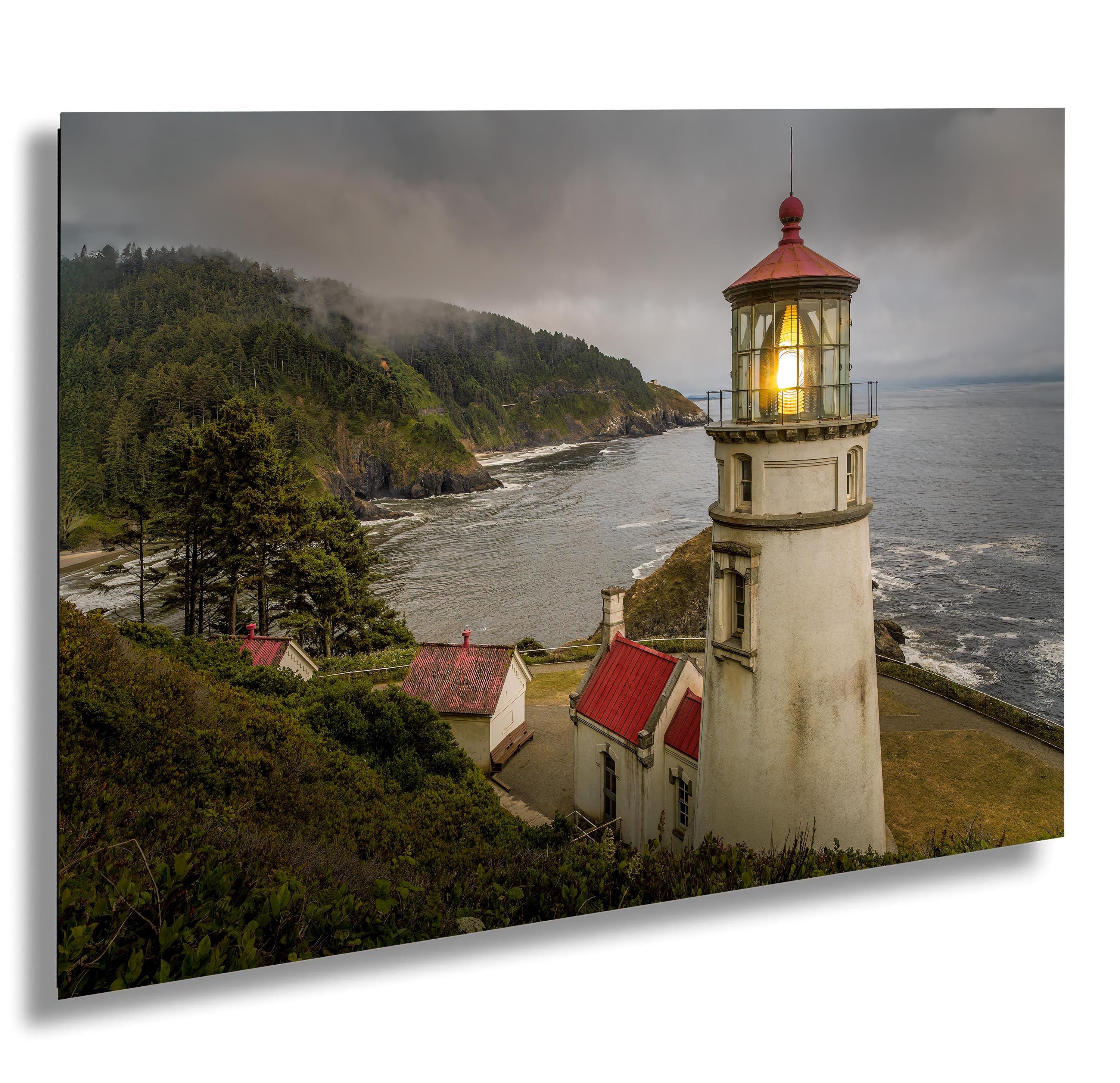 Heceta Head Lighthouse Print: Moody Oregon Coast Wall Art