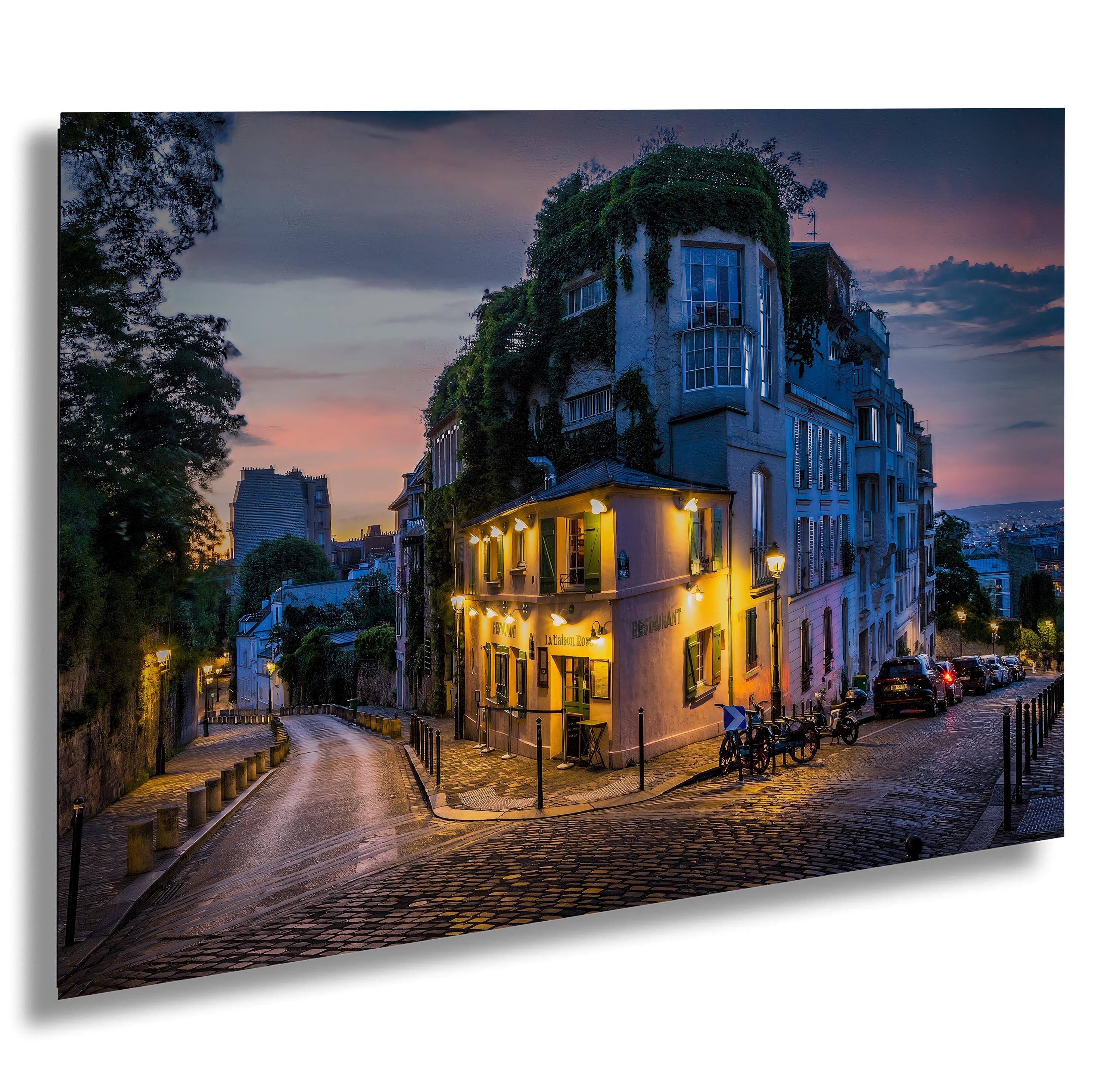 La Maison Rose Montmartre Print: Romantic Paris Cafe Photo