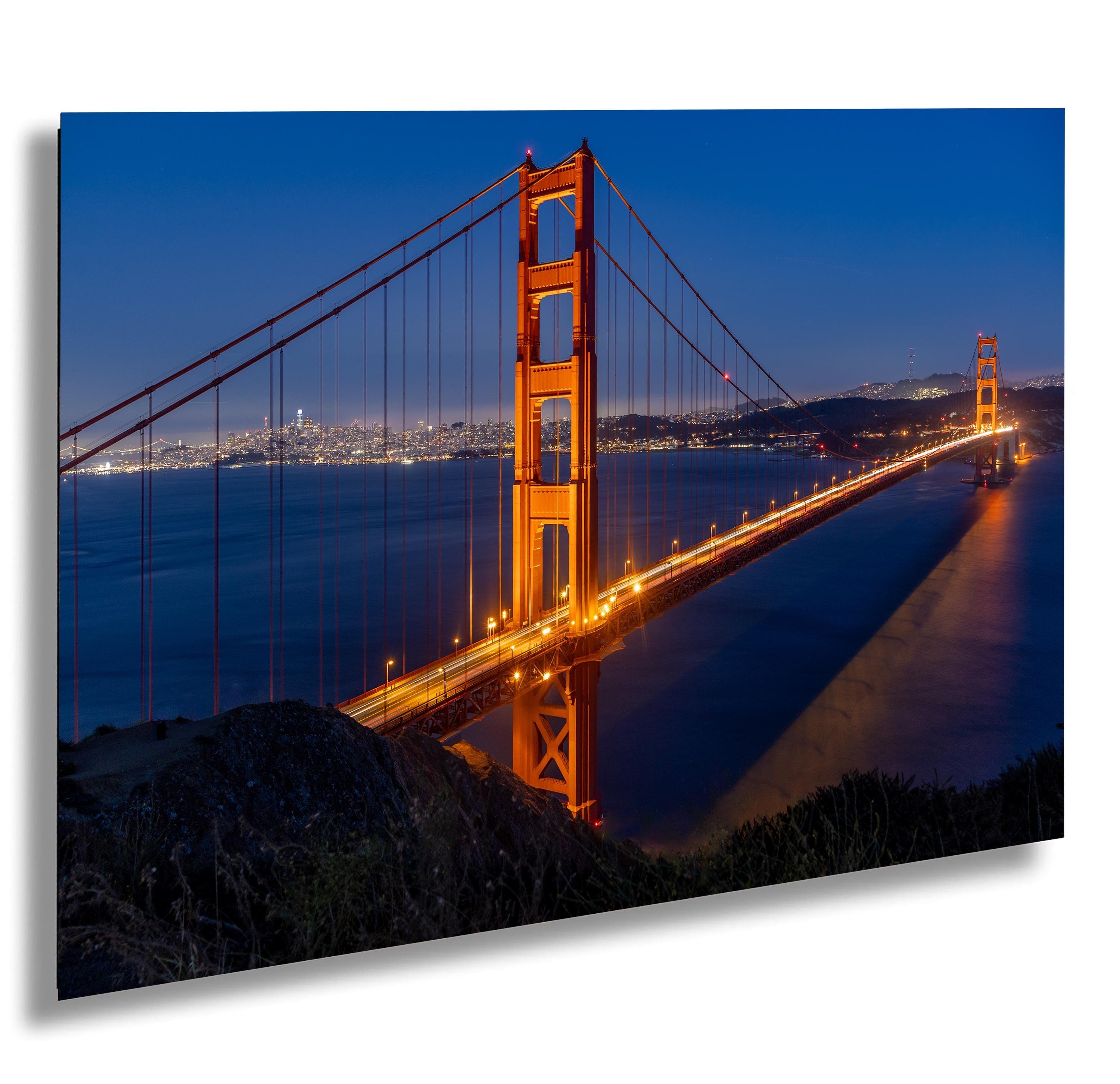 Golden Gate Bridge Night Print: San Francisco Skyline, Blue Hour Cityscape