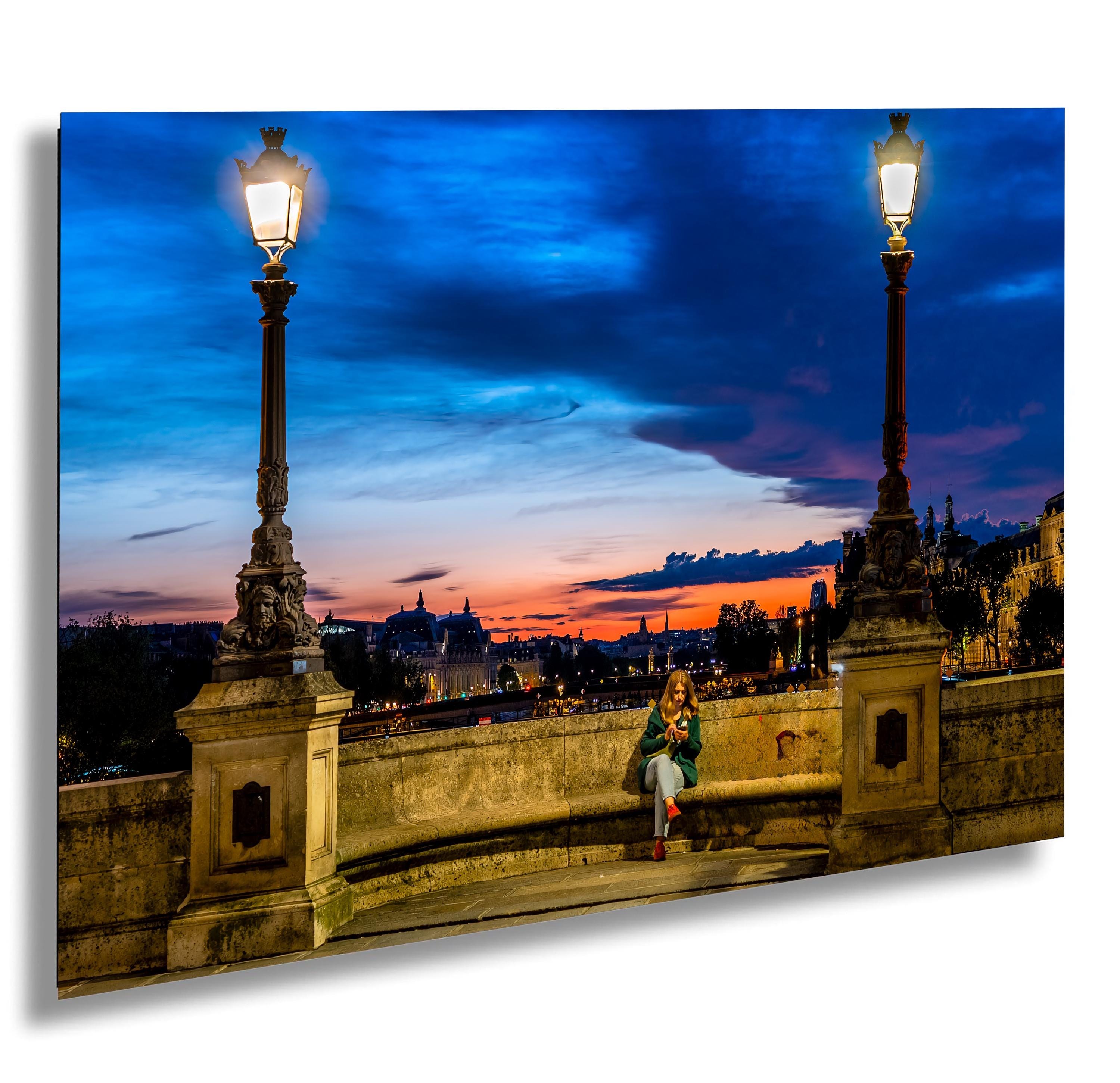 Pont Neuf Paris Print – Historic French Architecture Wall Art – Romantic Blue Hour Paris Photo