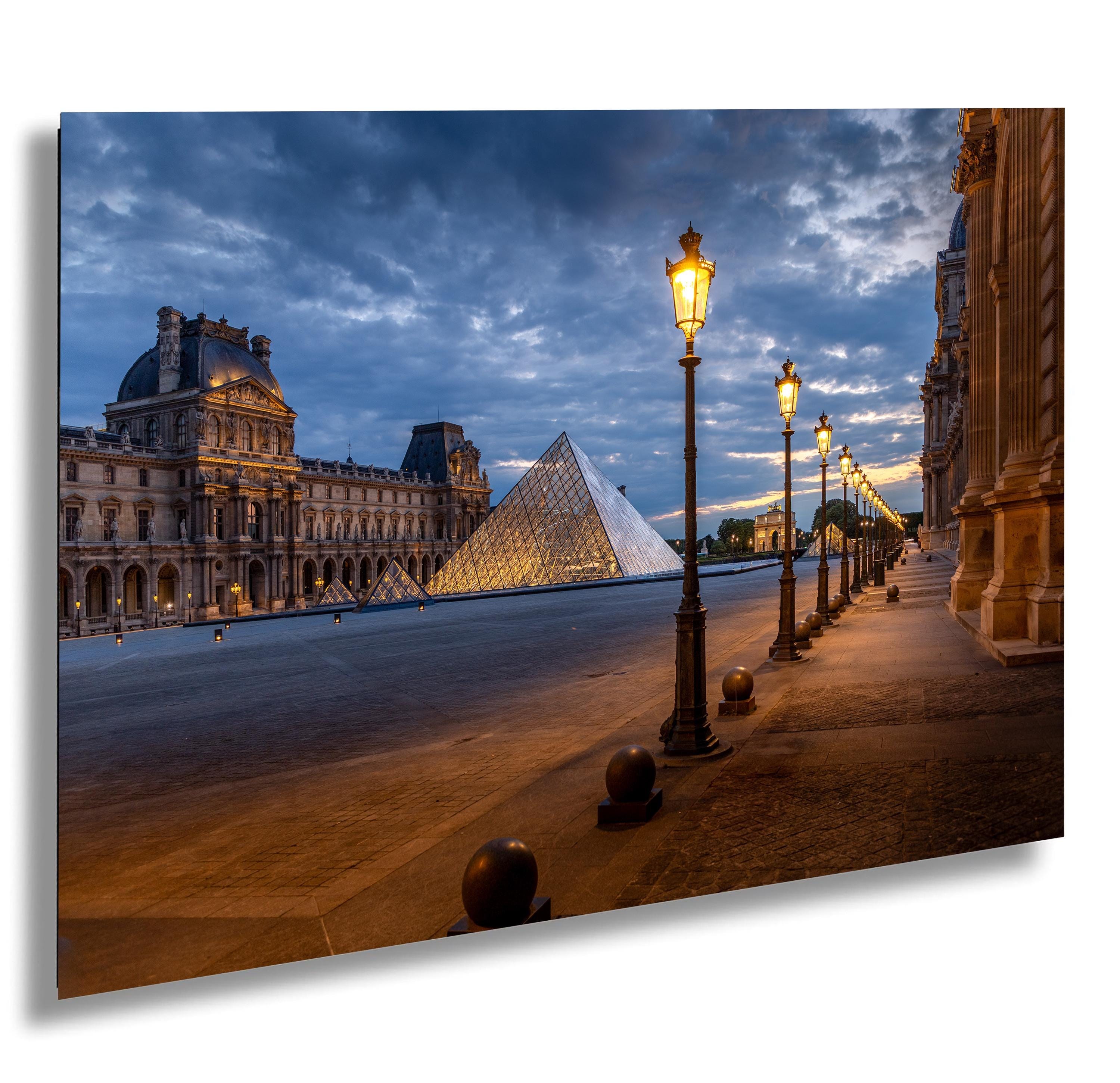 Louvre Pyramid at Dusk Fine Art Print: Paris Blue Hour Photography