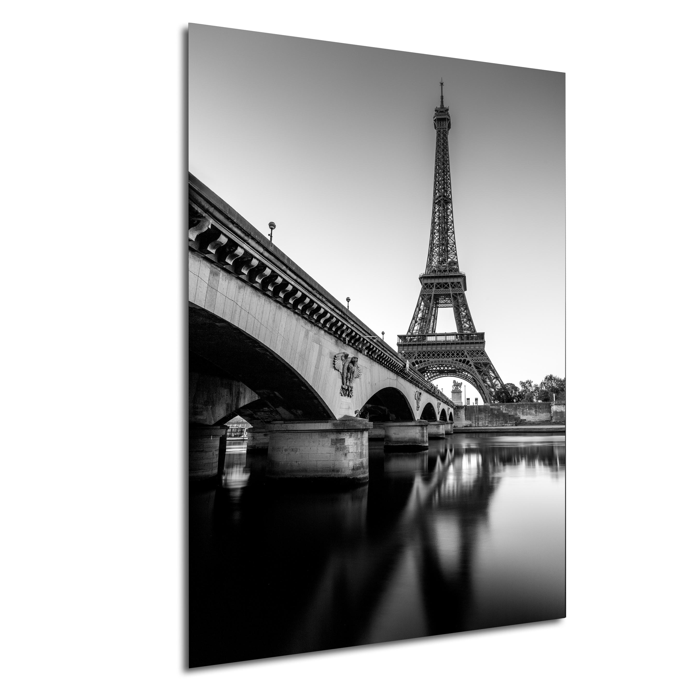 Eiffel Tower & Pont d'Iéna Black and White Photography Print: Paris Fine Art