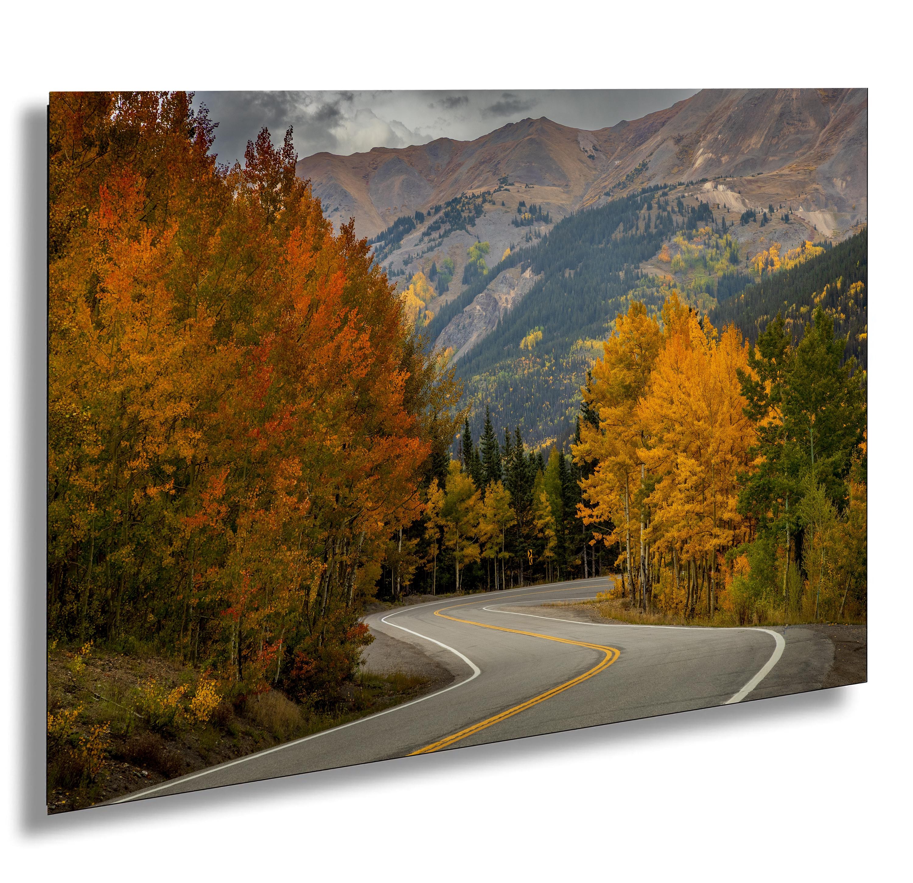 Million Dollar Highway Fall Foliage – Autumn Aspen Trees and Mountain Road in Colorado – Southwest Landscape Photography Print, Wall Art
