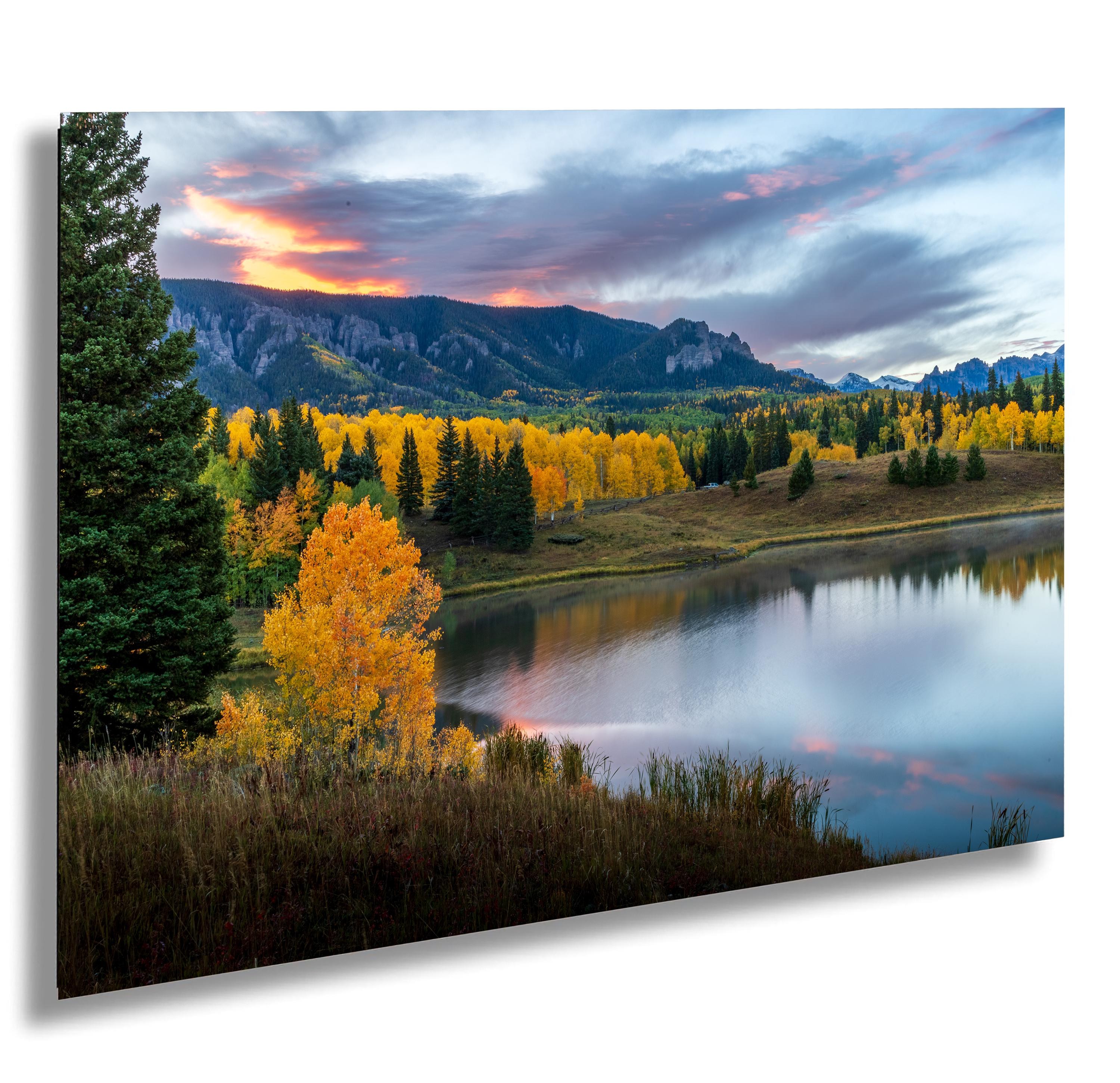 Colorado Autumn Landscape Photography Print – Golden Aspens, Beaver Lake