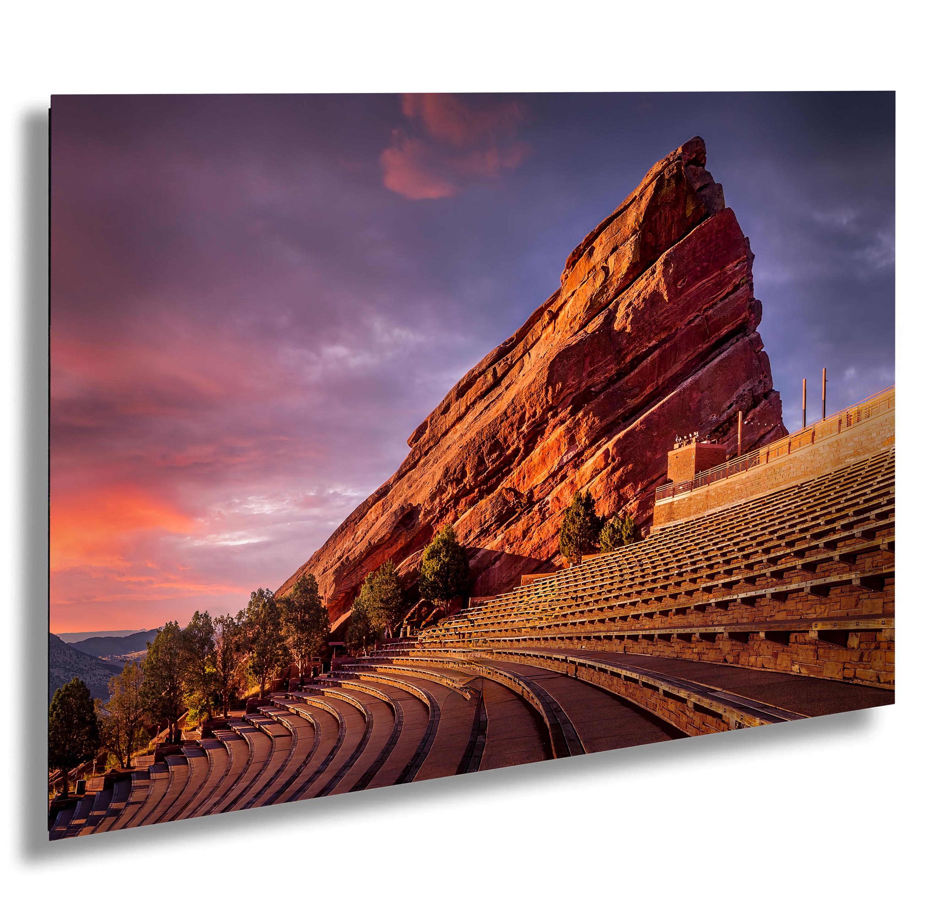 Red Rocks Amphitheatre Sunrise – Colorado Landscape Photography Print, Denver Wall Art, Morrison Colorado Landmark Photo