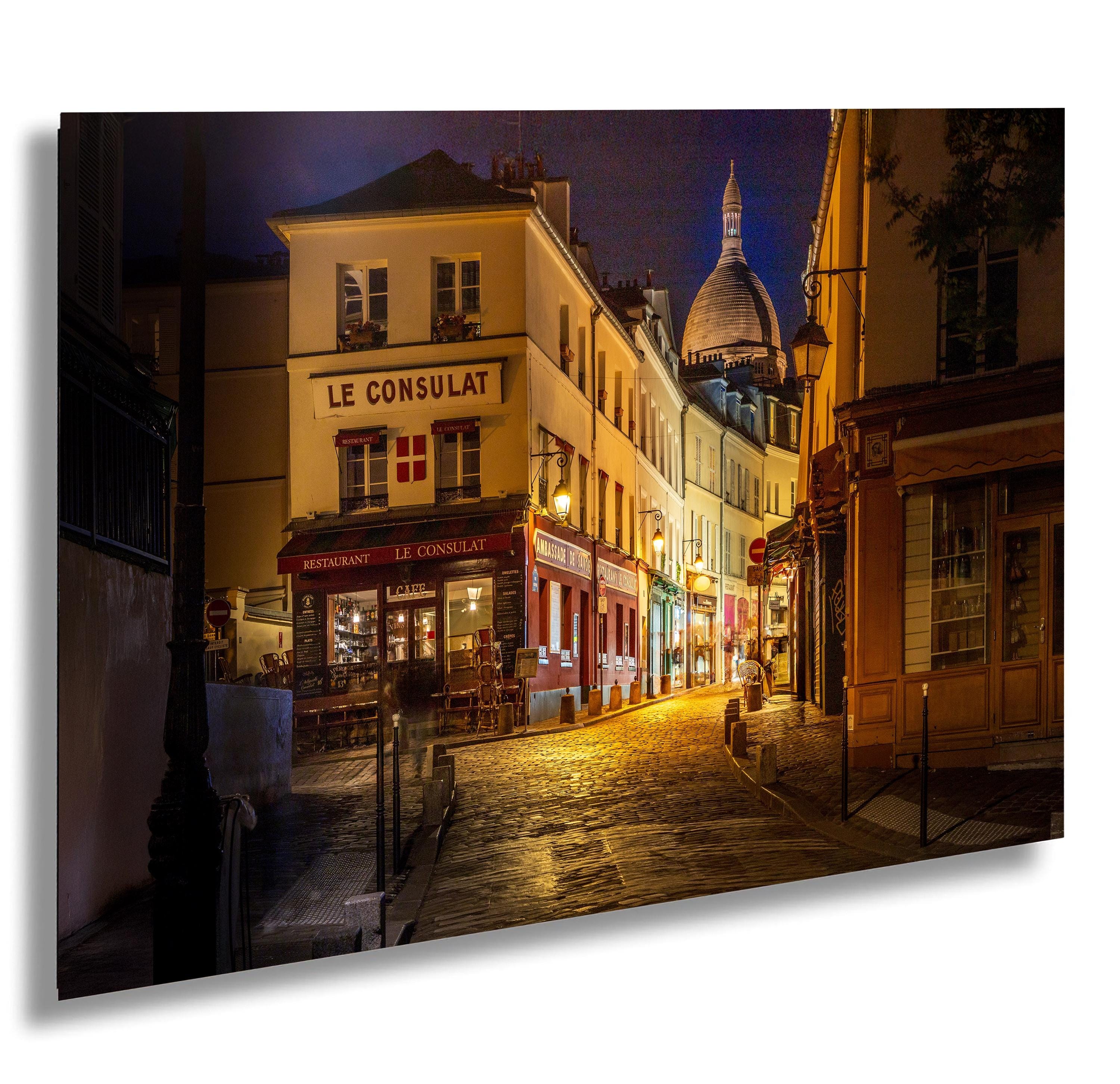 Le Consulat Café at Blue Hour, Montmartre Paris – Paris Street Photography Print, Romantic France Wall Art, Travel Decor