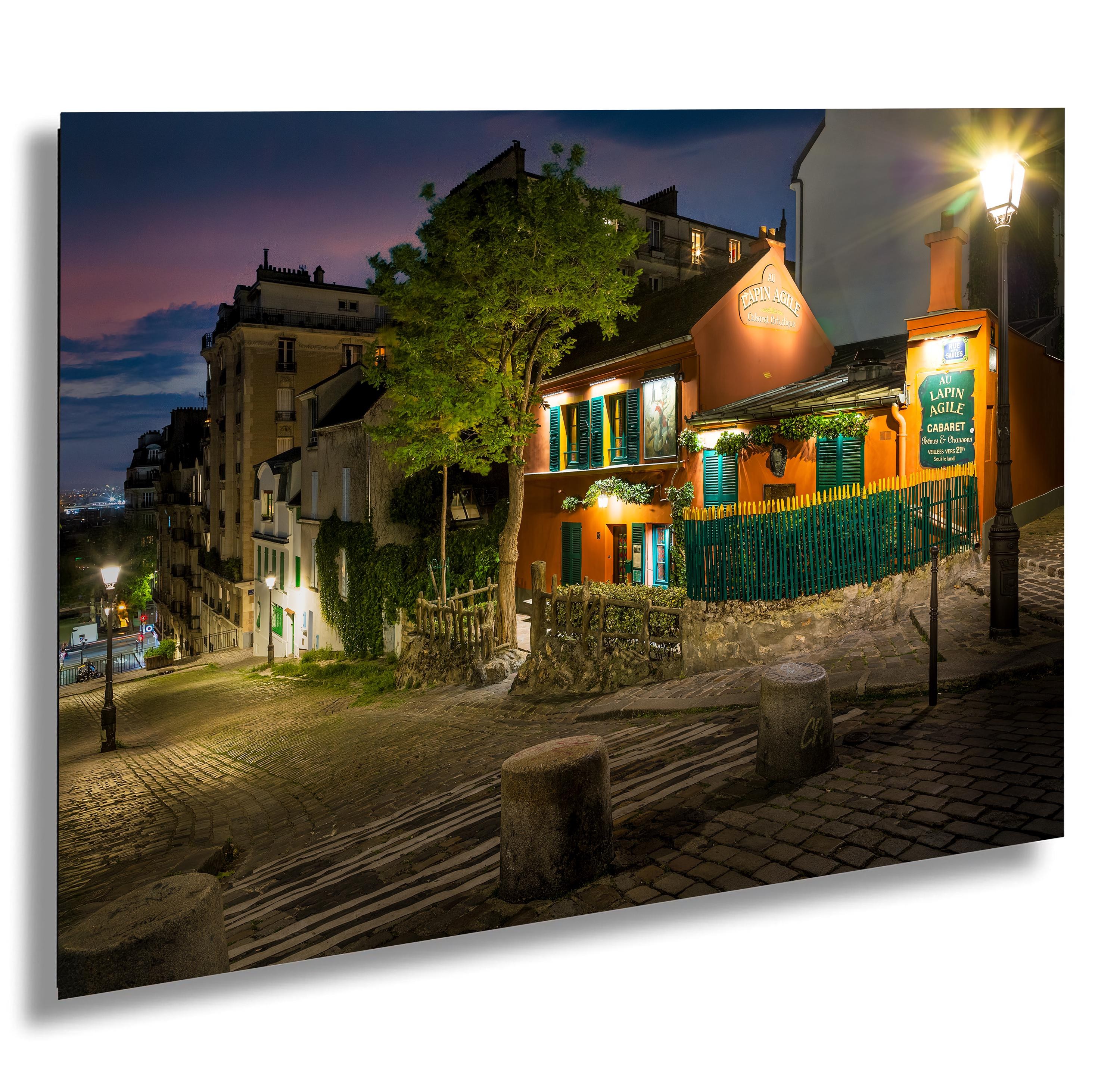 Lapin Agile Paris Montmartre Wall Art – Blue Hour Paris Street Photography Print – Romantic Paris Decor for Home or Office
