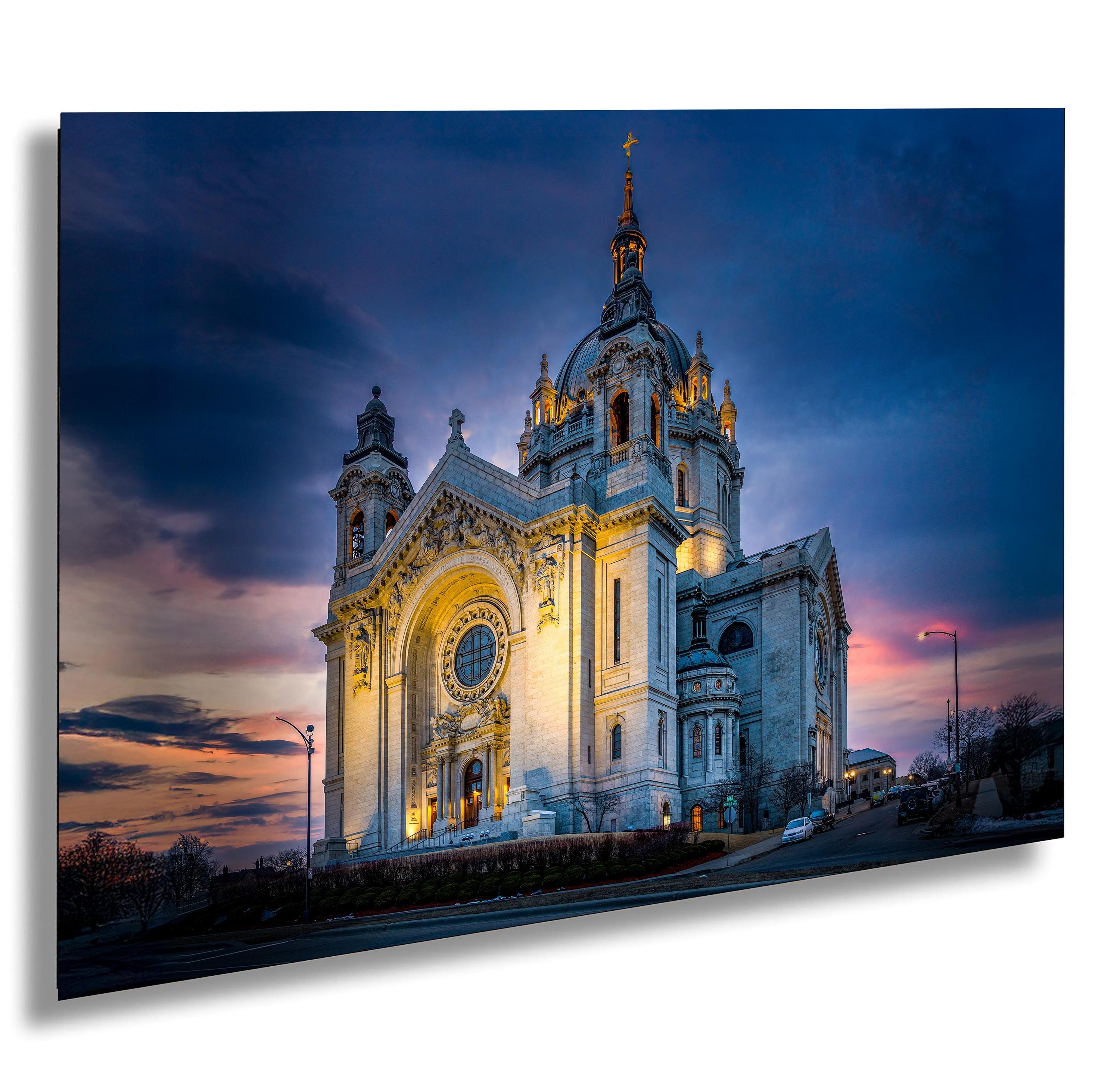 Cathedral of Saint Paul Wall Art – Minnesota Landmark Photography Print – Blue Hour Cityscape – Historic Church Home Decor
