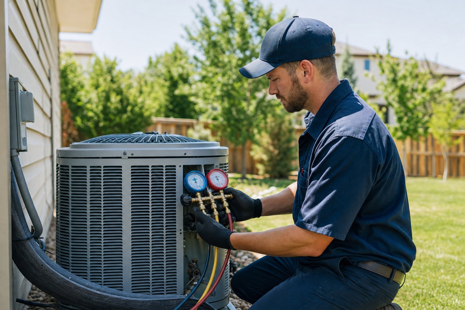 Cooling HVAC service work