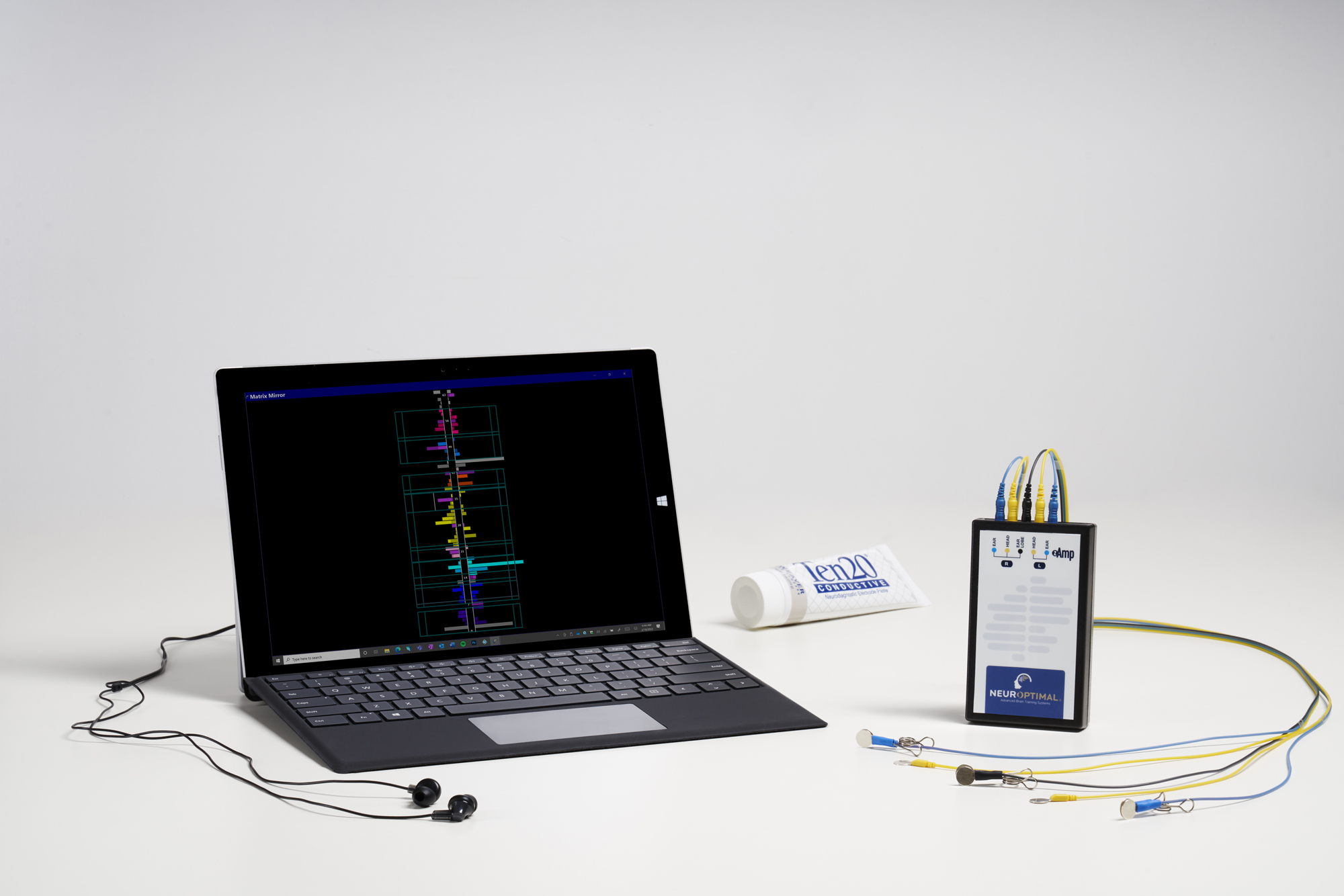 NeurOptimal neurofeedback equipment in a therapy setting